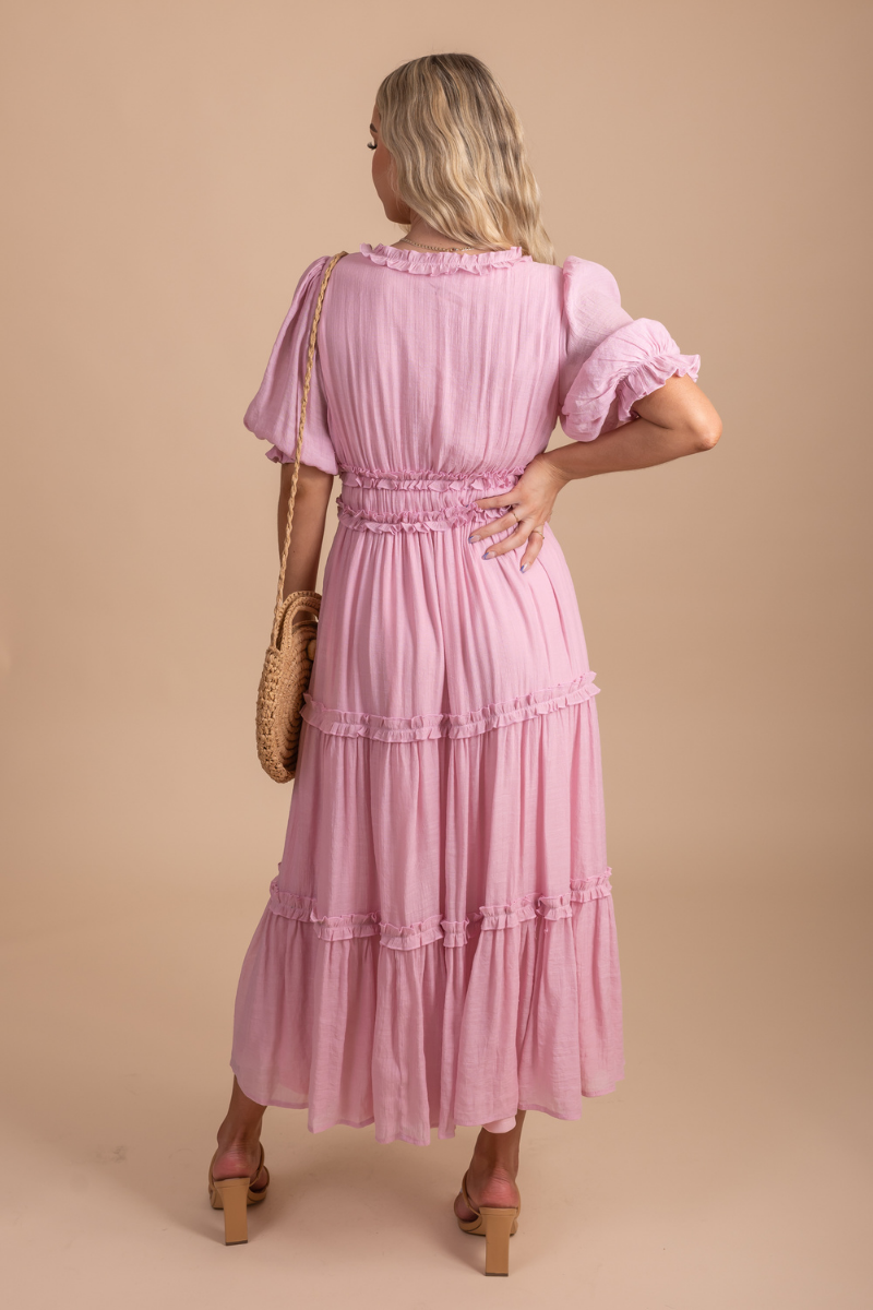Gorgeously In Love Ruffled Midi Dress