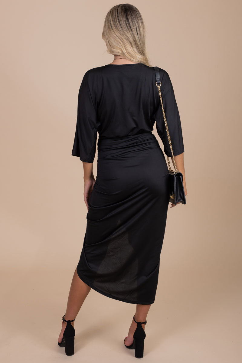 Just A Crush Ruched Midi Dress