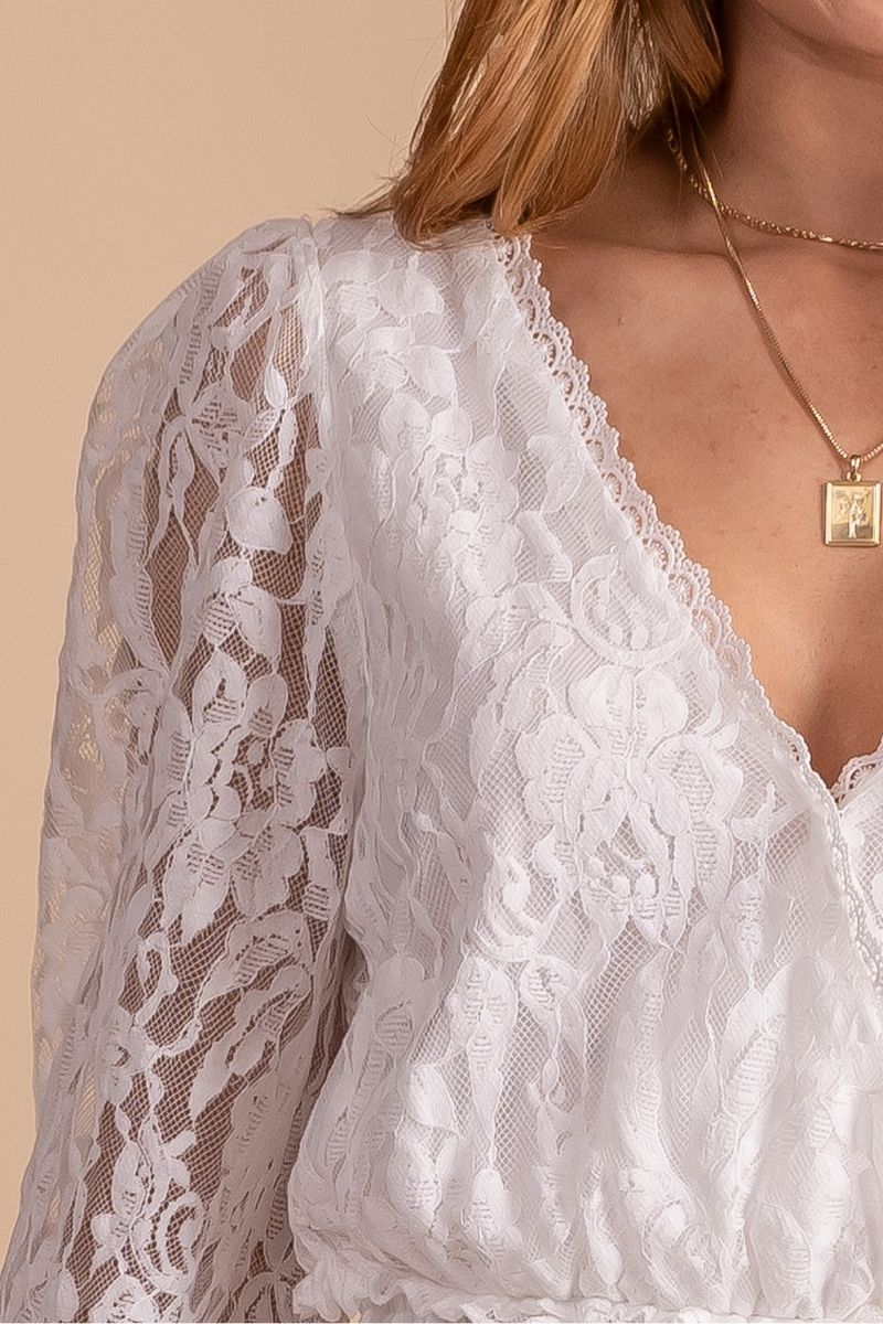 Pretty in Lace Maxi Dress - White