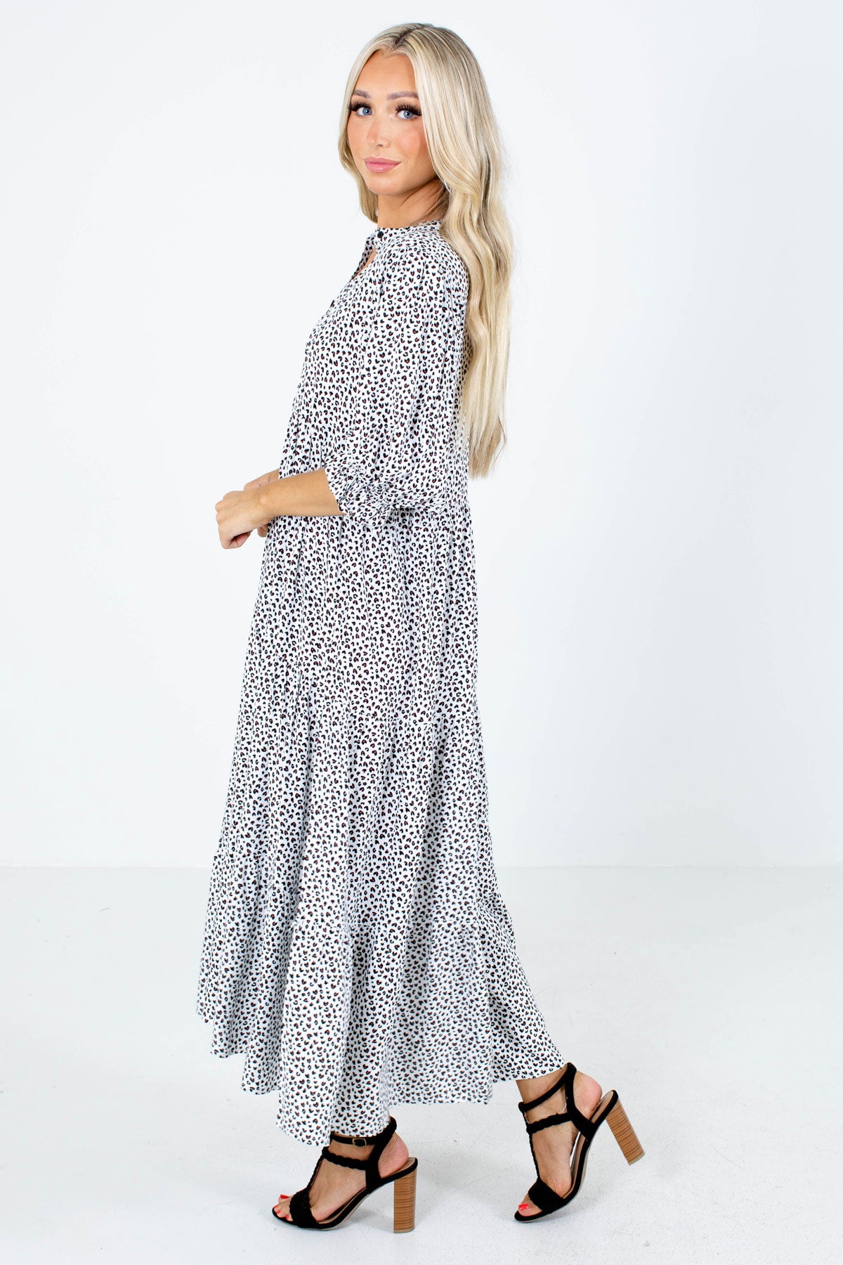 Living Wild White Patterned Maxi Dress