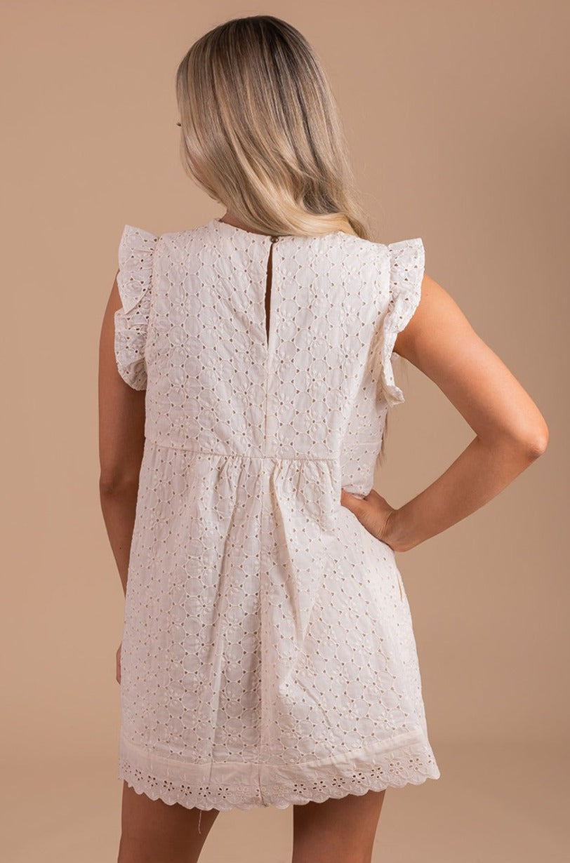 Darling Details Eyelet Mini Romper Dress