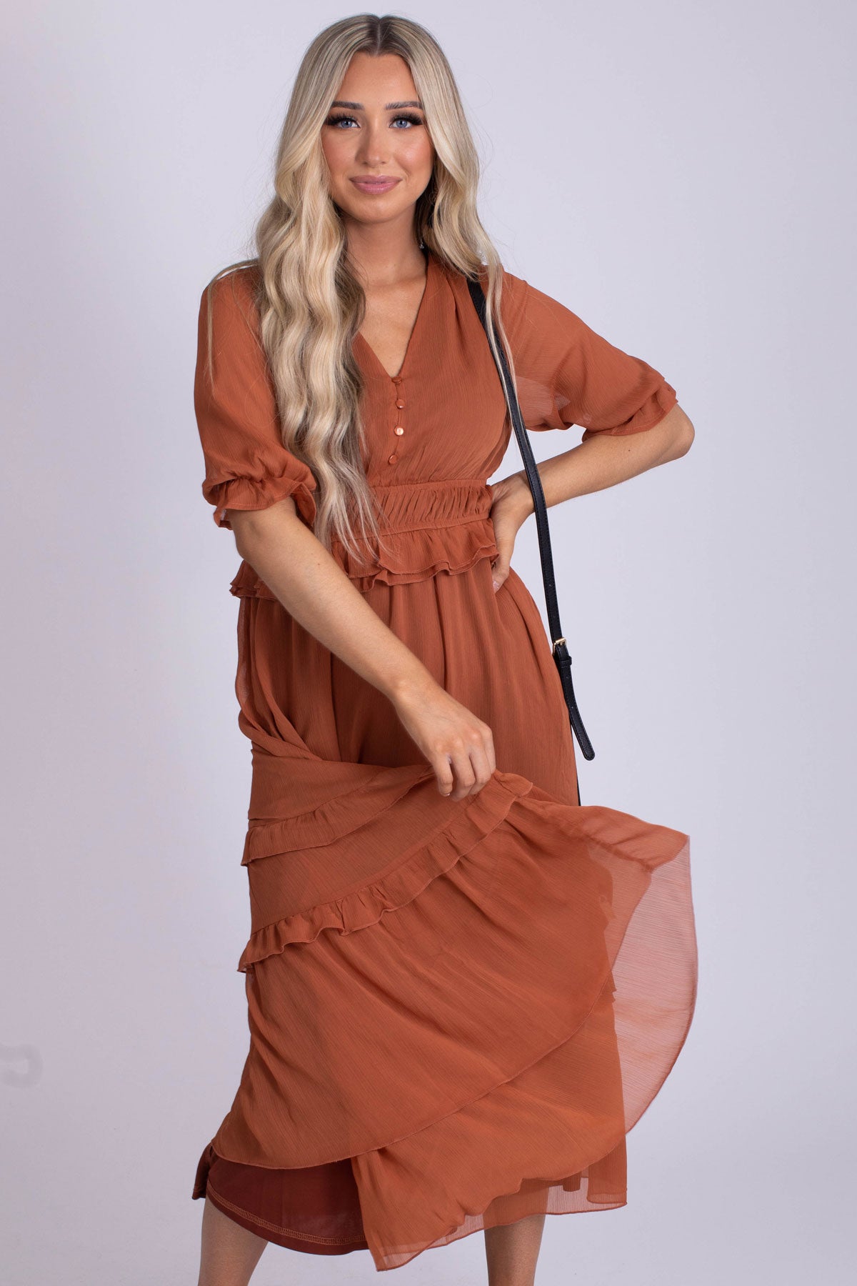 Run To You Tiered Midi Dress