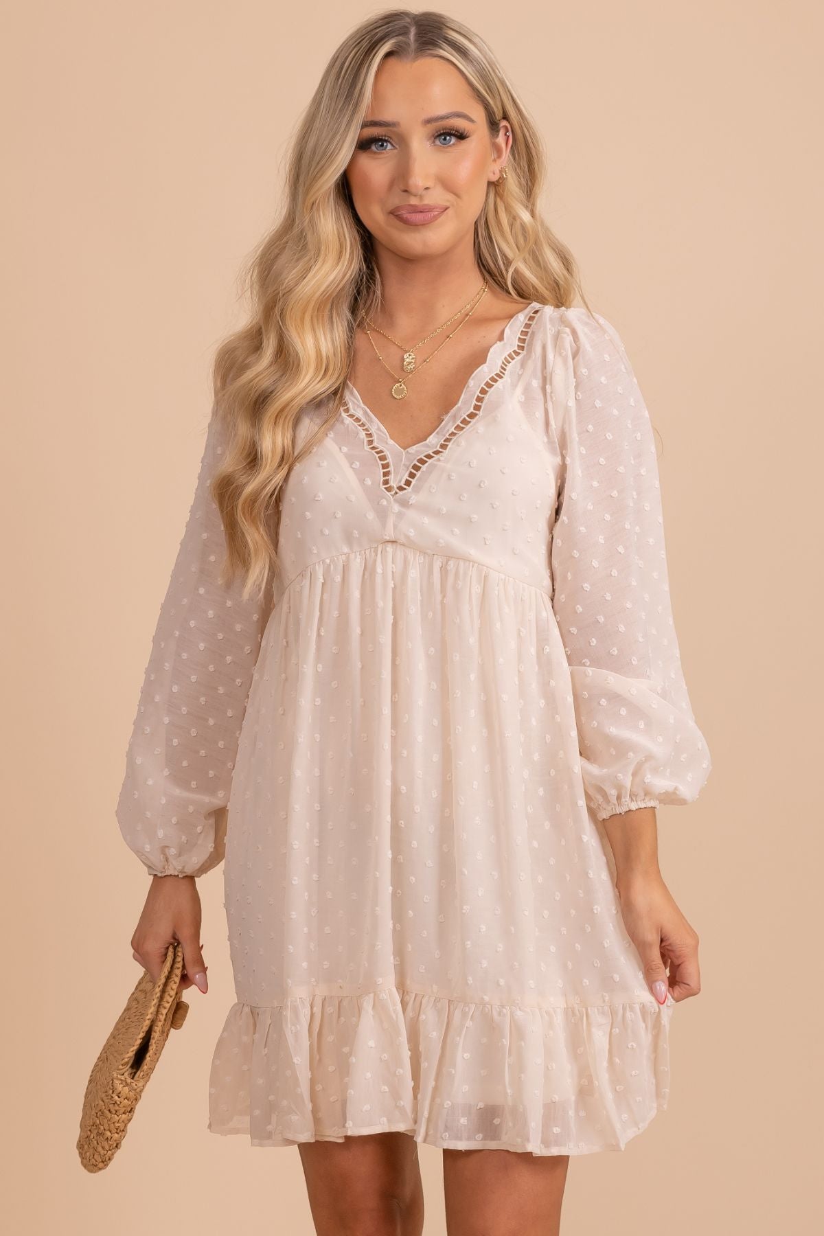 Keep It Real Swiss Dot Mini Dress