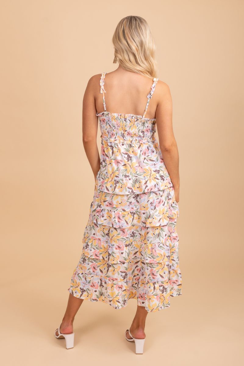 Let The Sun Shine Floral Midi Dress