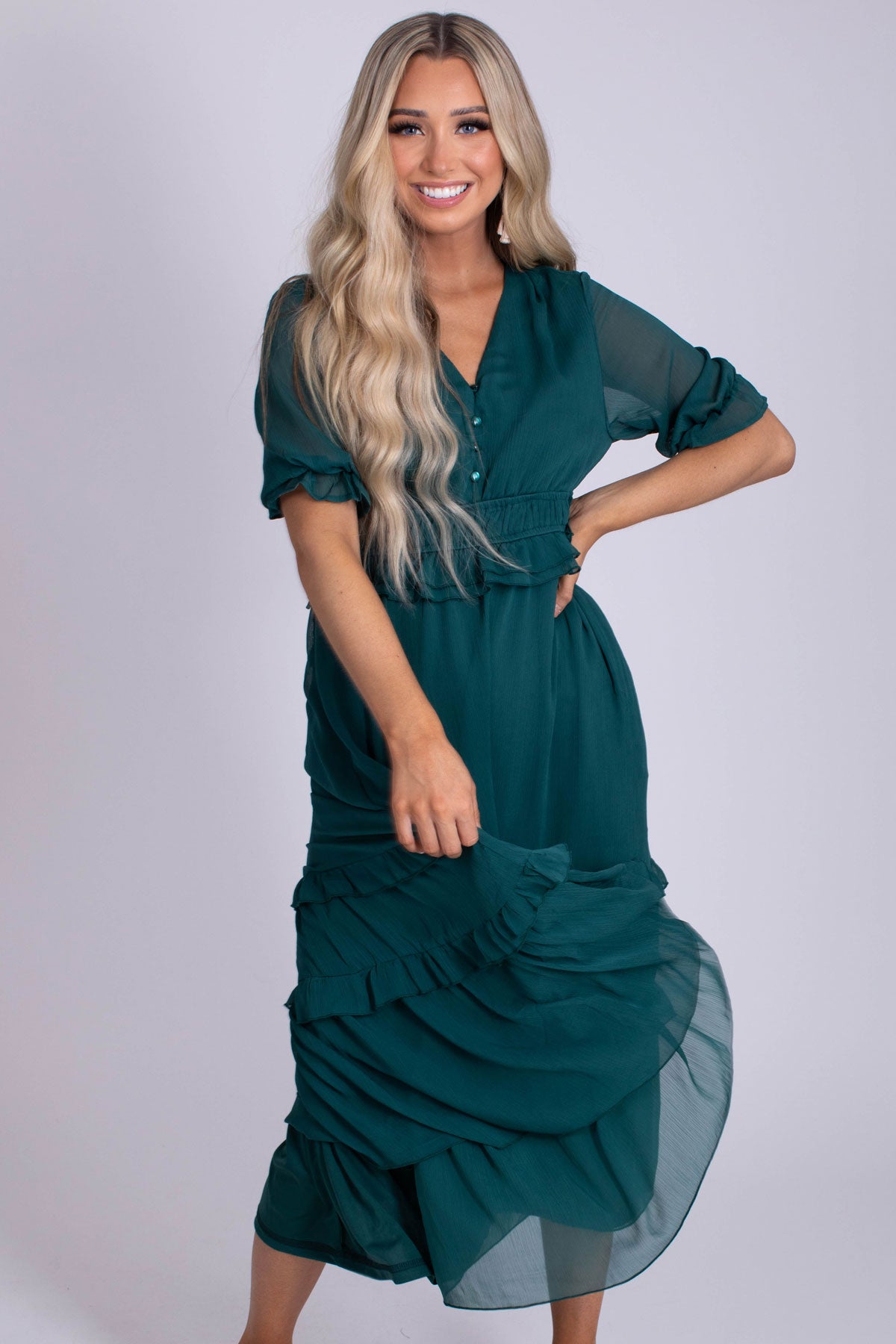 Run To You Tiered Midi Dress