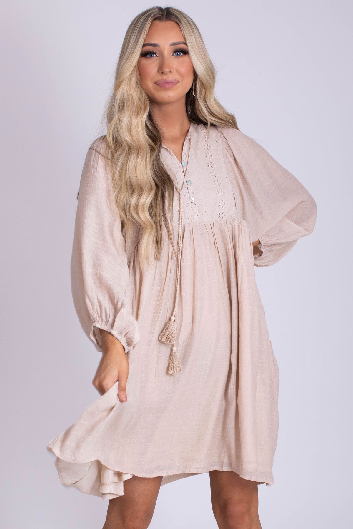 Find A Way Long Sleeve Mini Dress