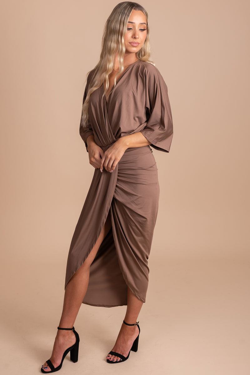 Just A Crush Ruched Midi Dress