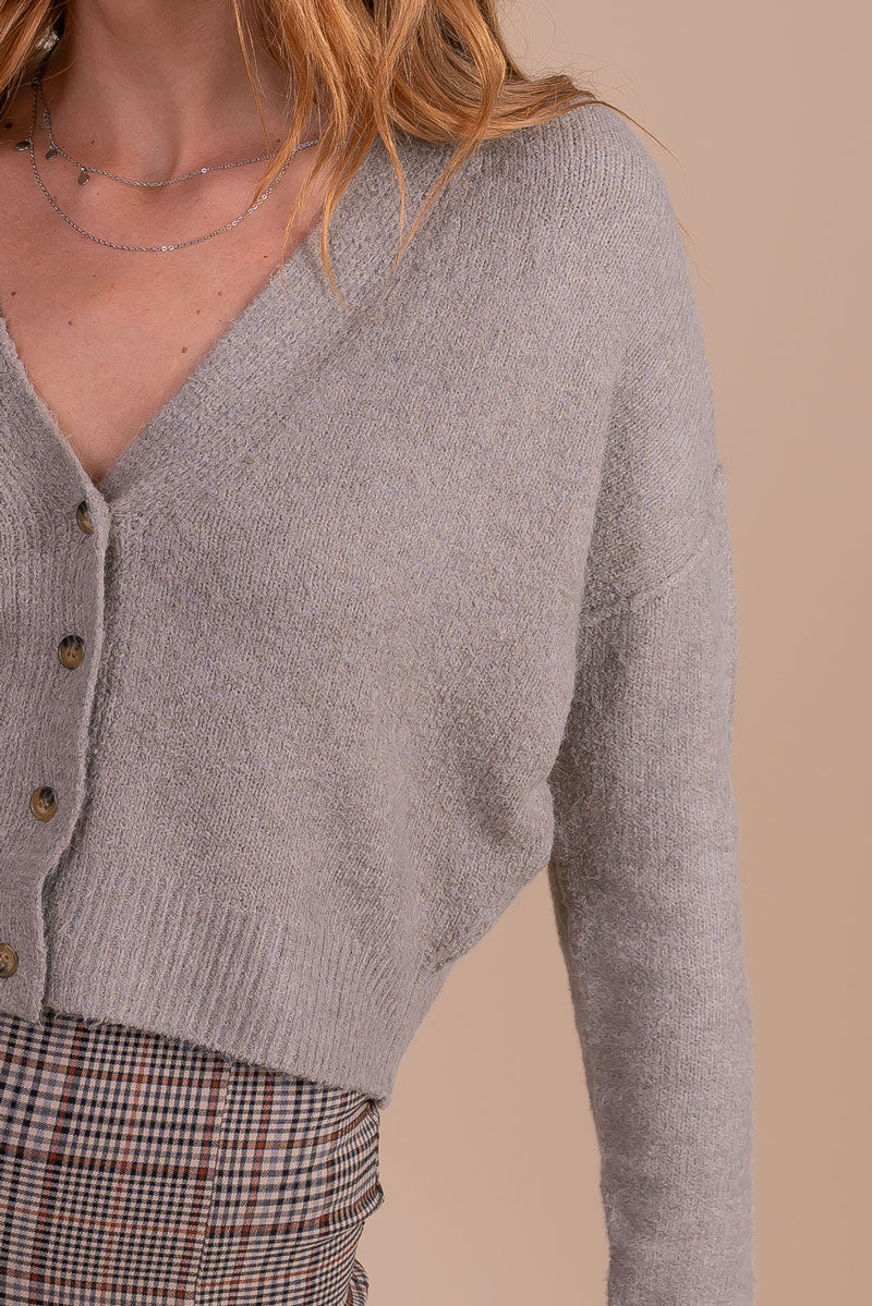 Timelessly Trendy Cropped Cardigan - Light Brown