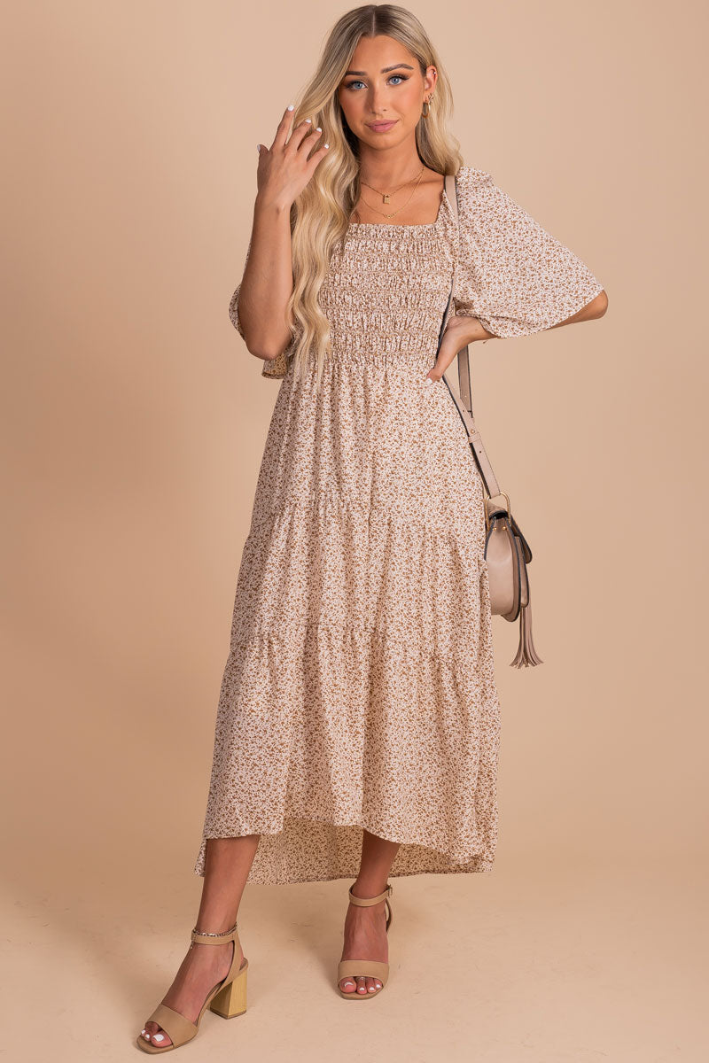 Oakley Floral Tiered Midi Dress