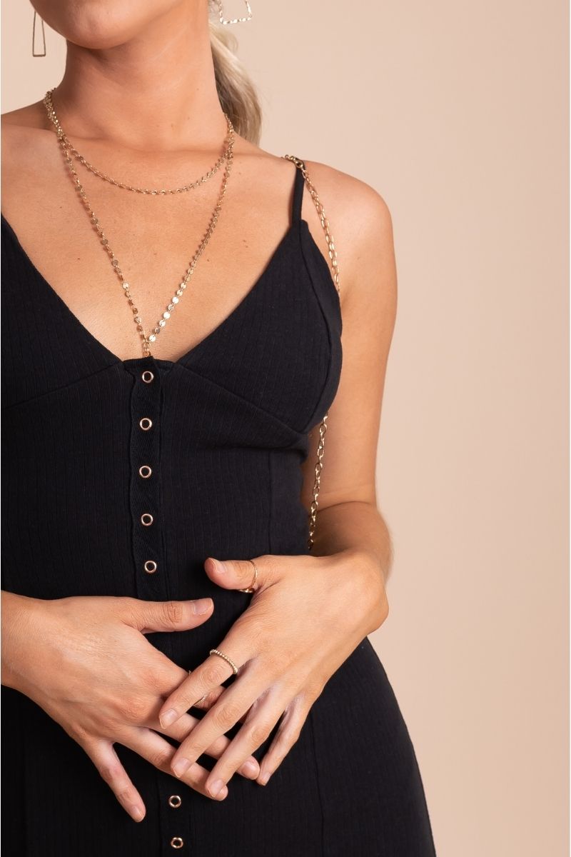 A Little Romance Button Front Midi Dress