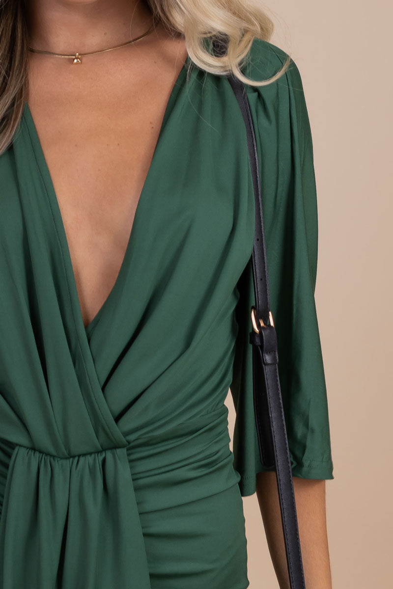 Just A Crush Ruched Midi Dress