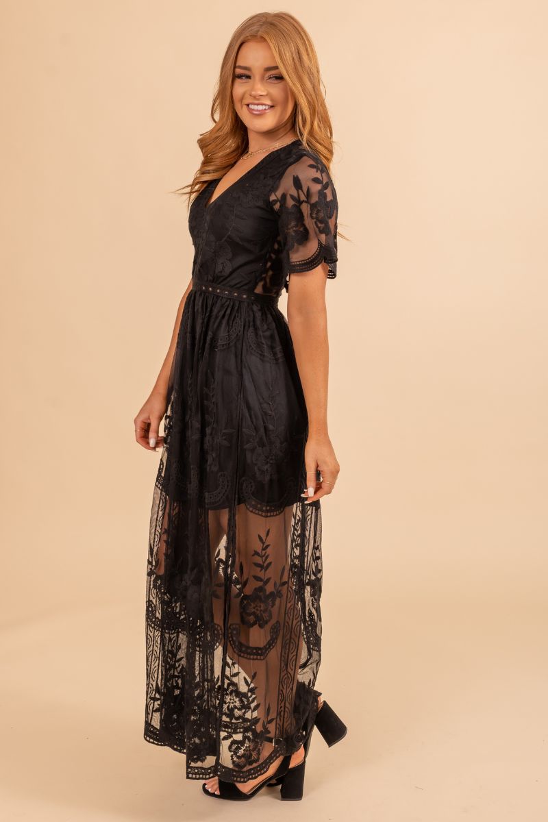 Simple Serenity Lace Maxi Dress