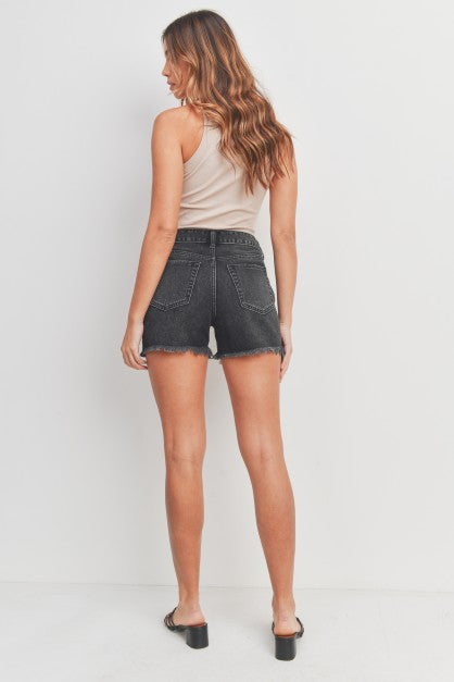 Electric Groove Black Denim Shorts