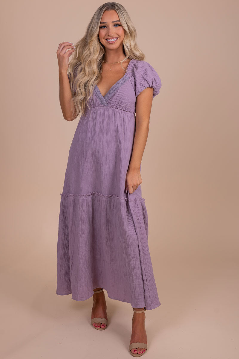See You Soon Puff Sleeve Maxi Dress