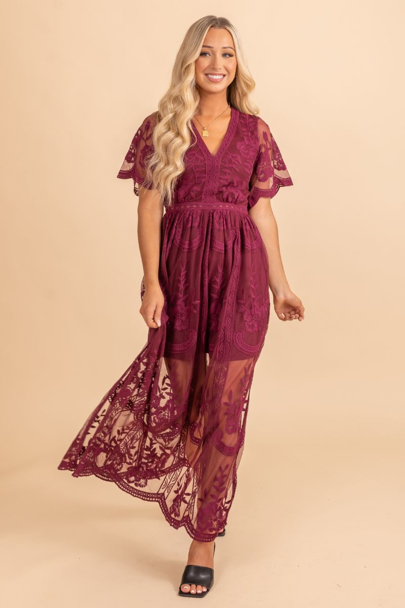 Simple Serenity Lace Maxi Dress
