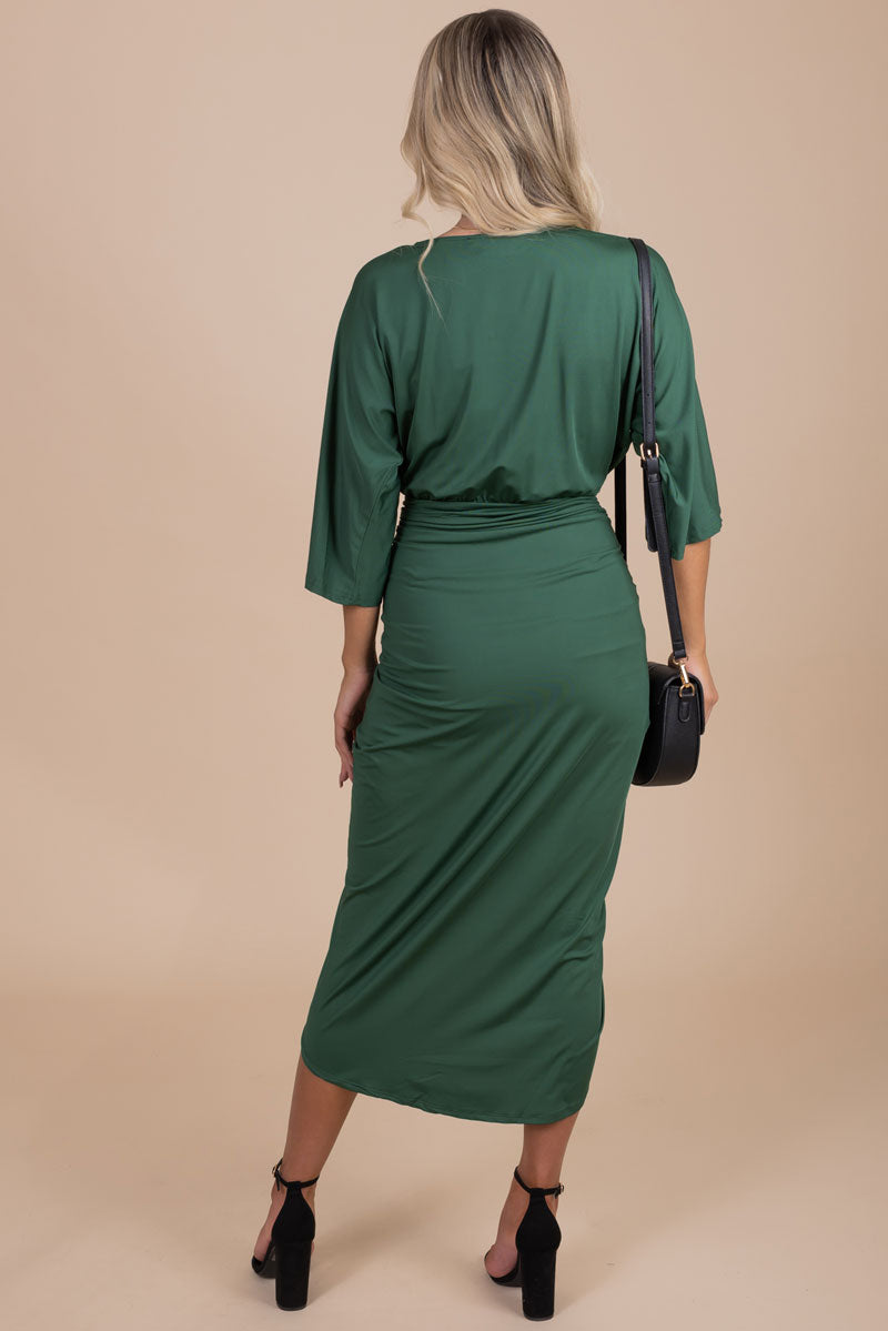 Just A Crush Ruched Midi Dress