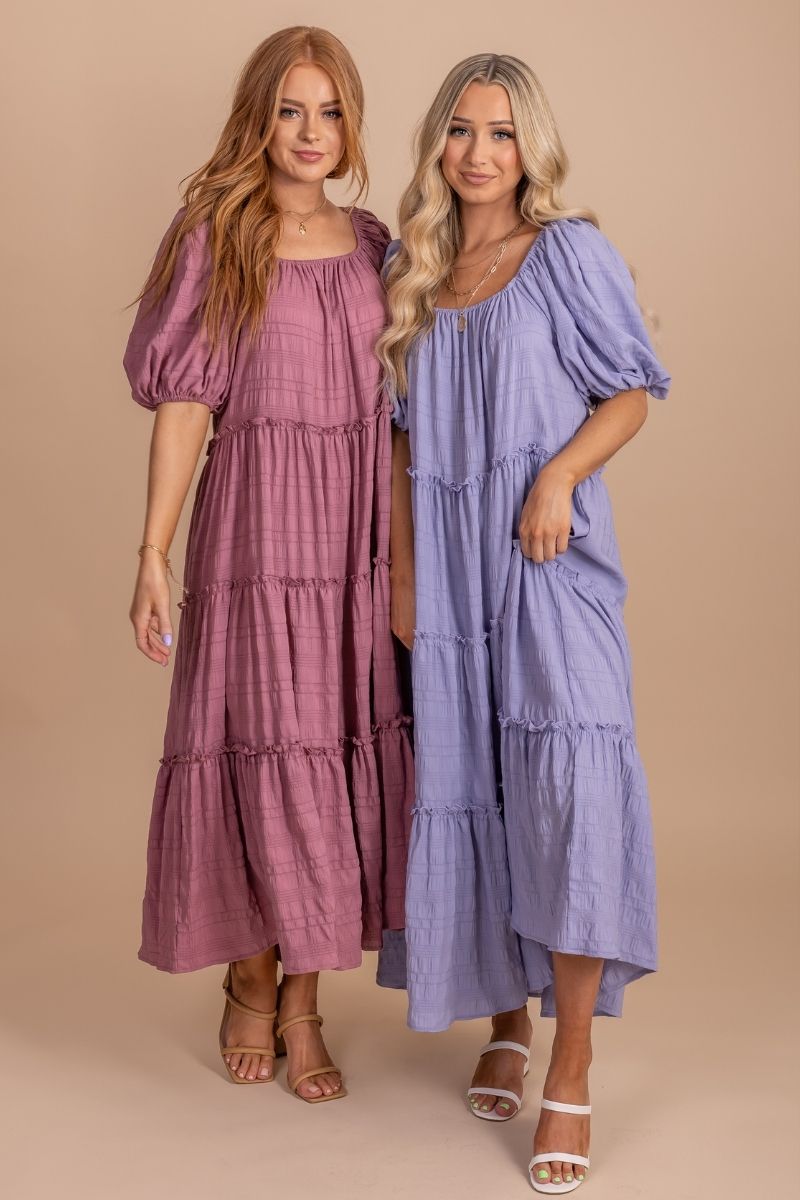 Sunrise Dreams Puff Sleeve Midi Dress