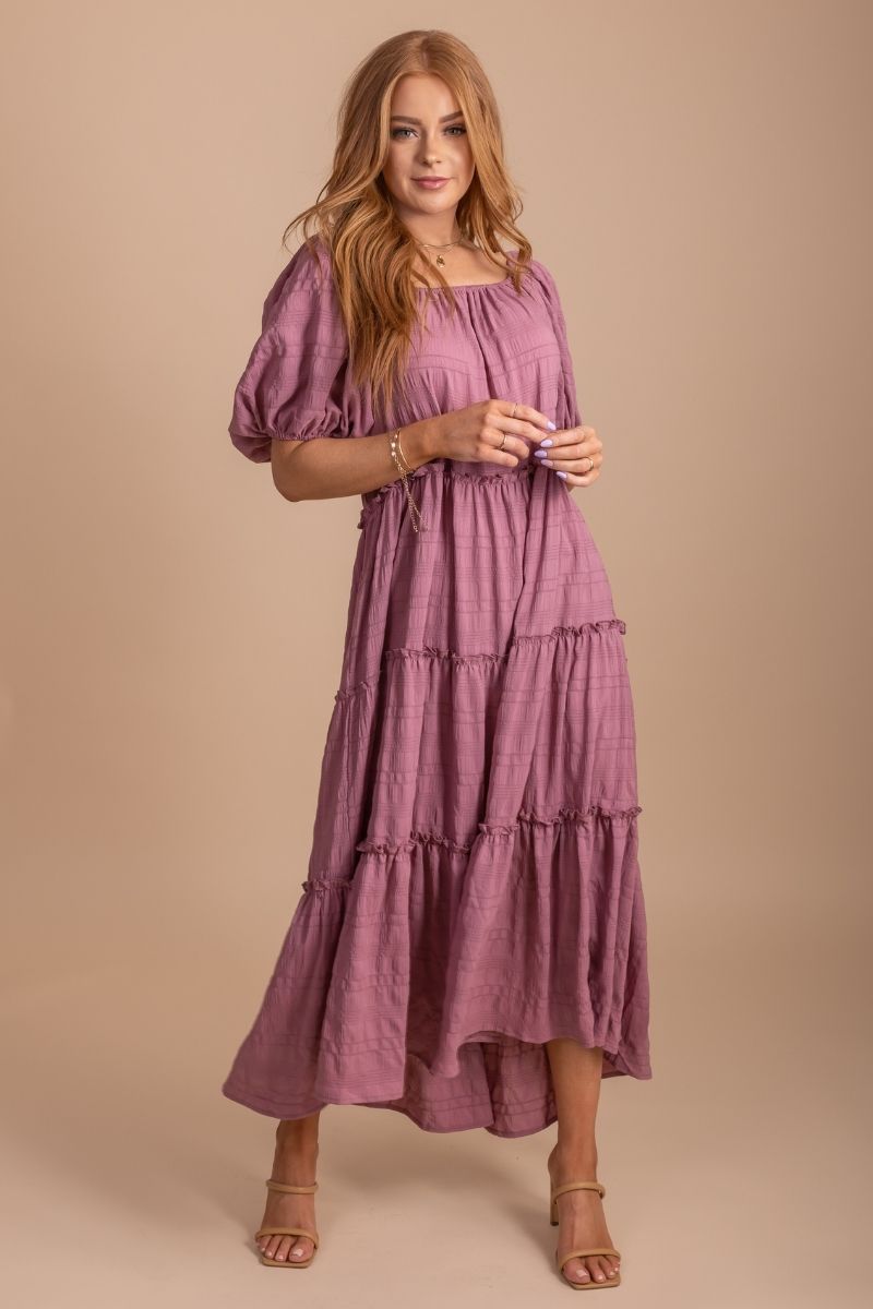 Sunrise Dreams Puff Sleeve Midi Dress
