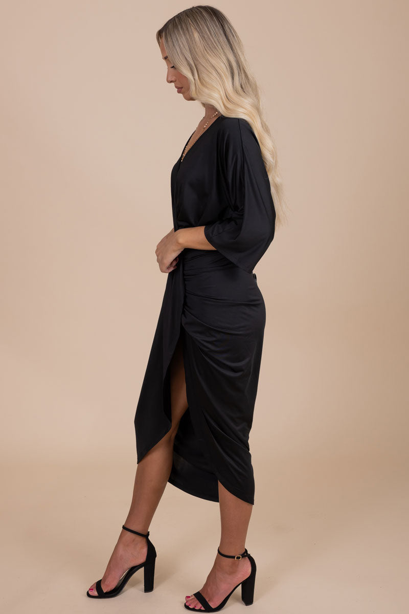 Just A Crush Ruched Midi Dress