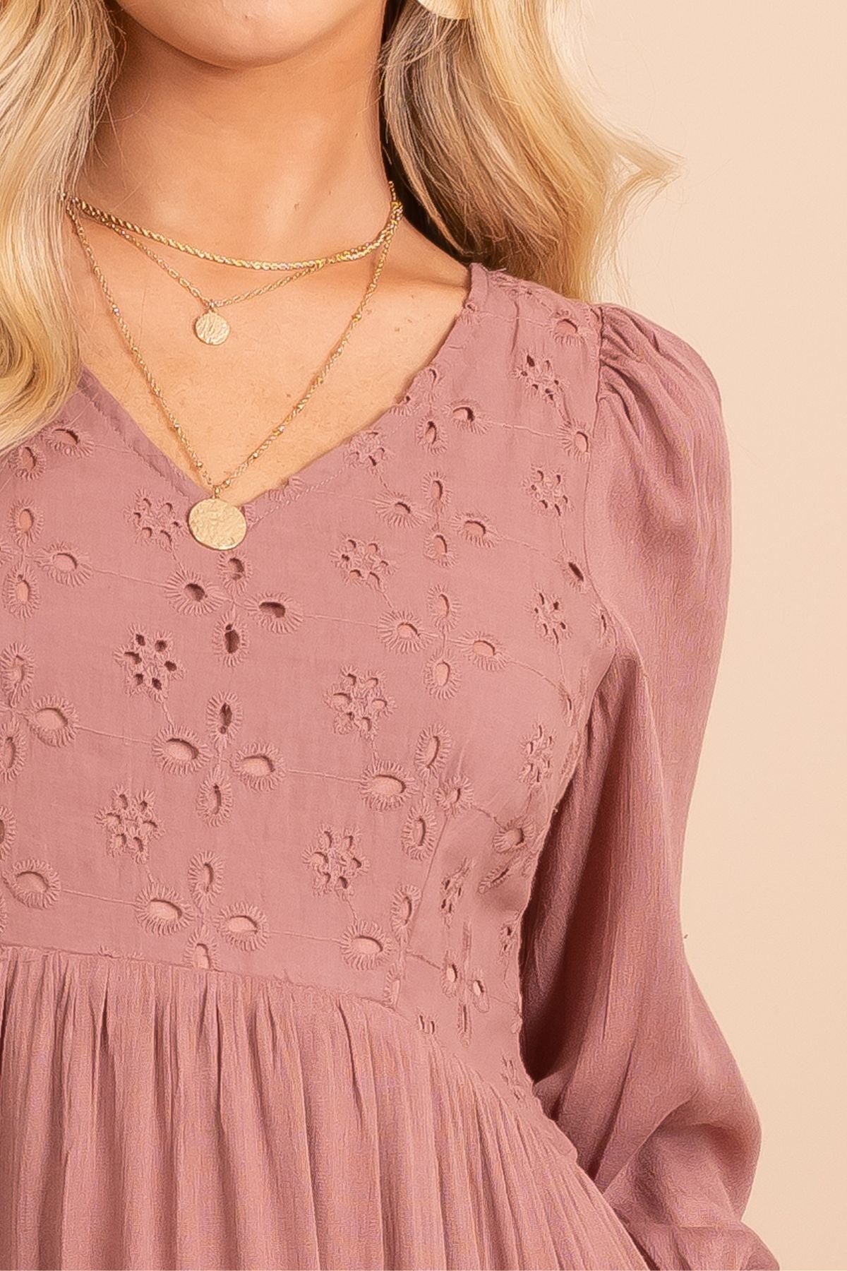 Make It Count Eyelet Detail Maxi Dress