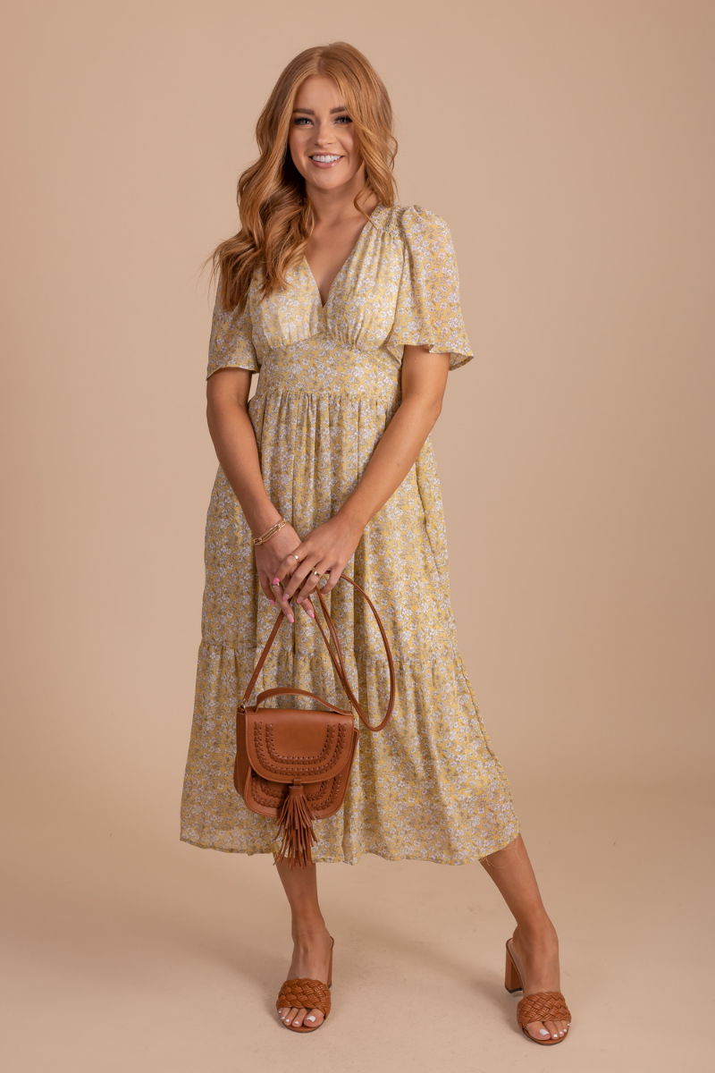 Beautiful Today Floral Midi Dress