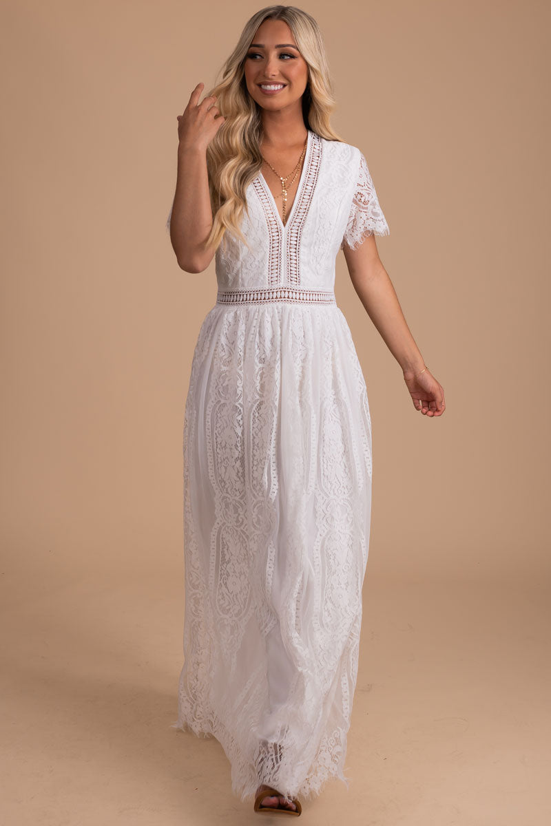 Make Your Heart Race Maxi Dress - White