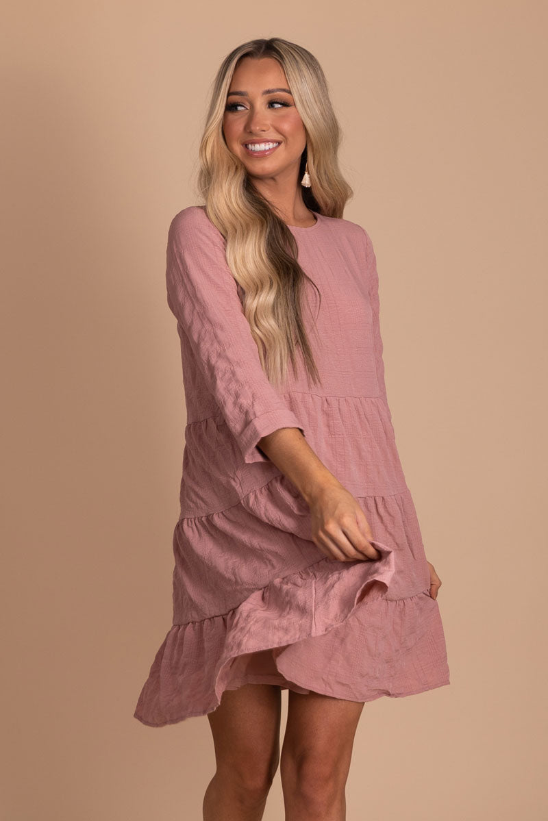 Dream Montage Long Sleeve Mini Dress