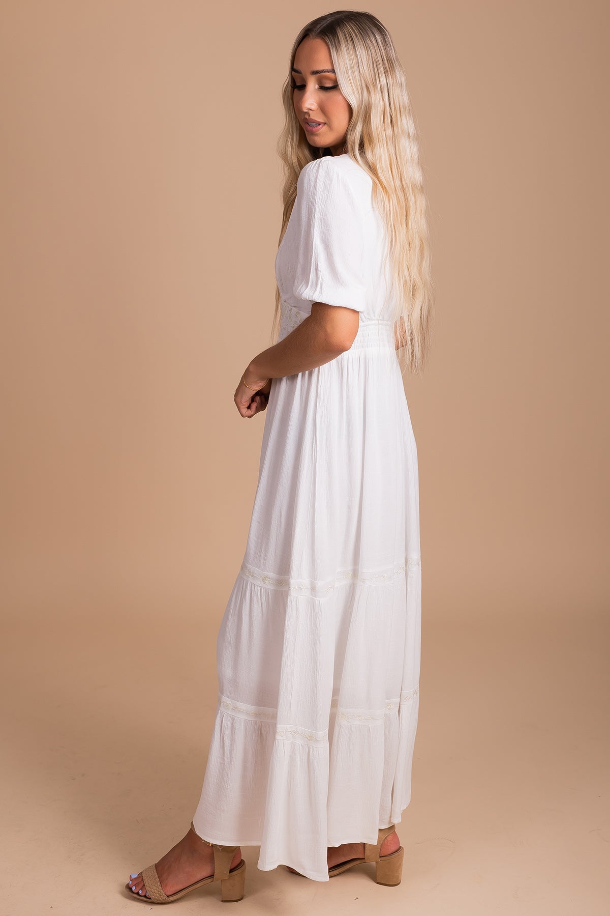 Be A Wildflower Maxi Dress - White
