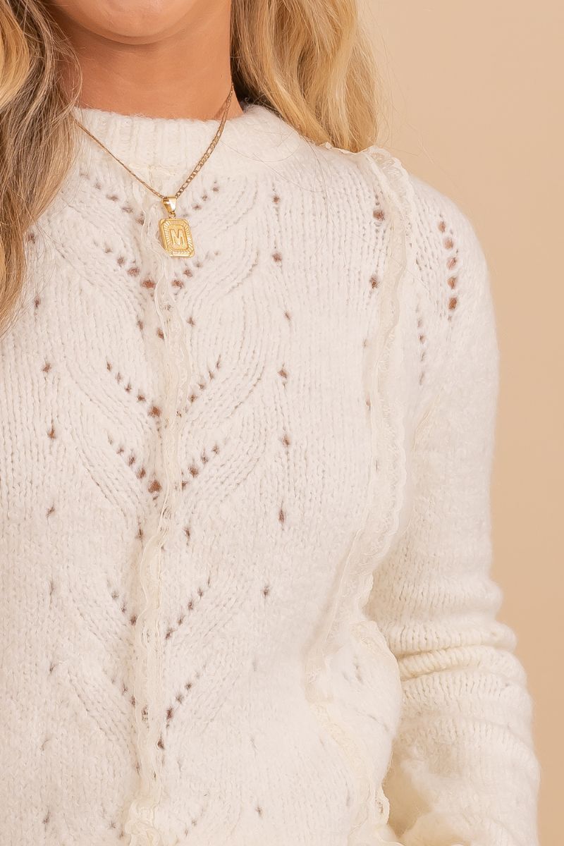 Loving More Lace Knit Sweater
