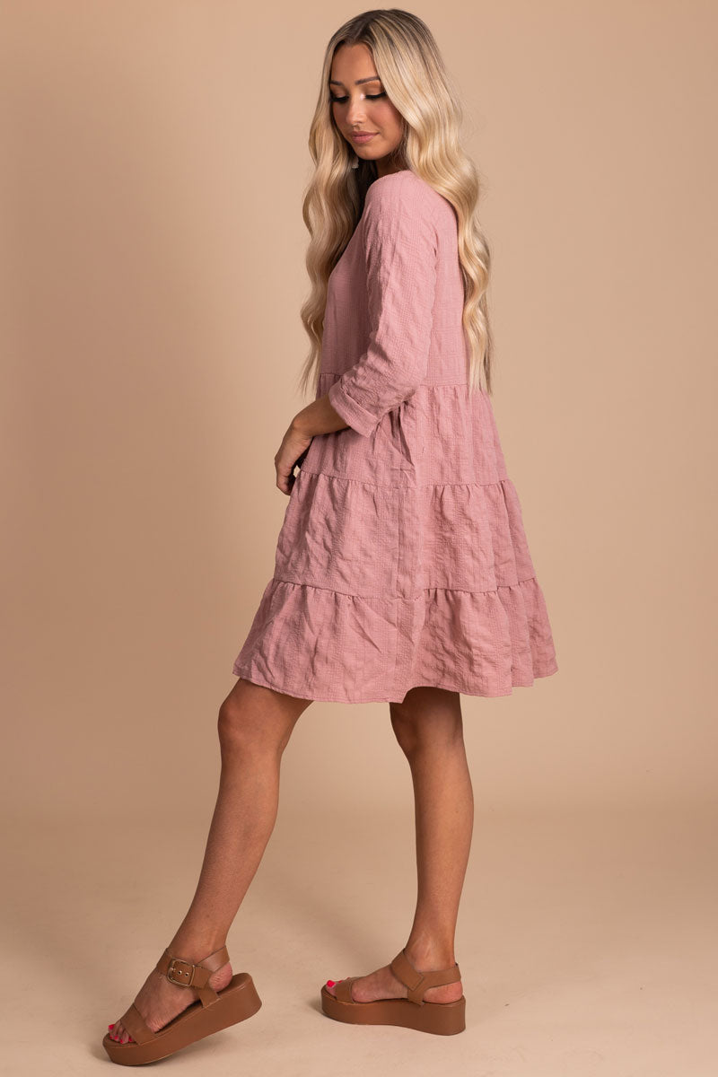 Dream Montage Long Sleeve Mini Dress