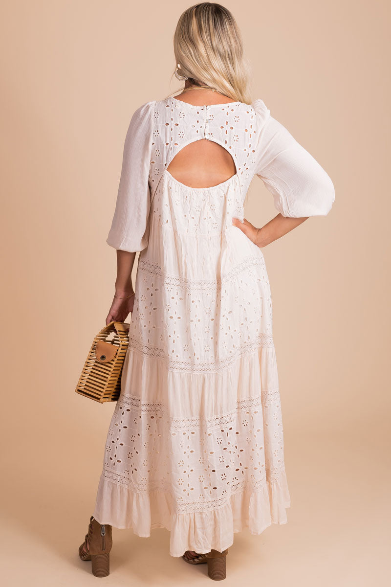 Make It Count Eyelet Detail Maxi Dress