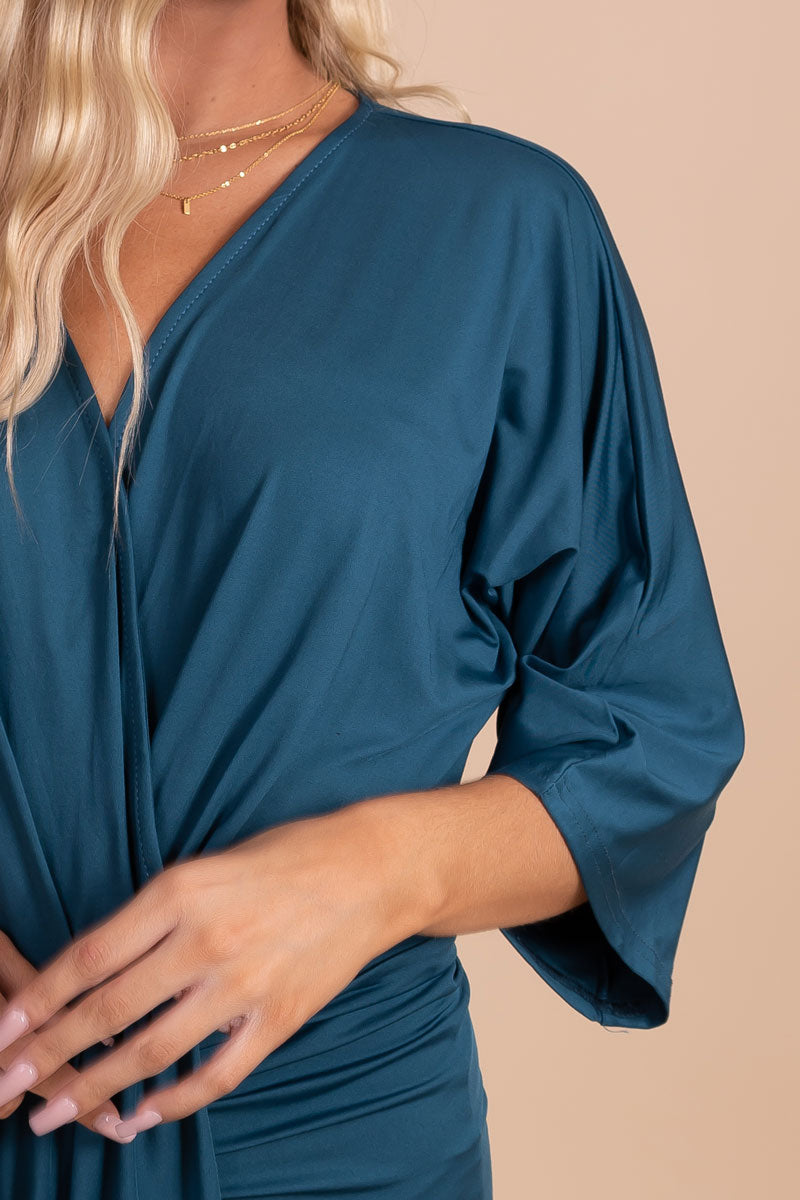 Just A Crush Ruched Midi Dress