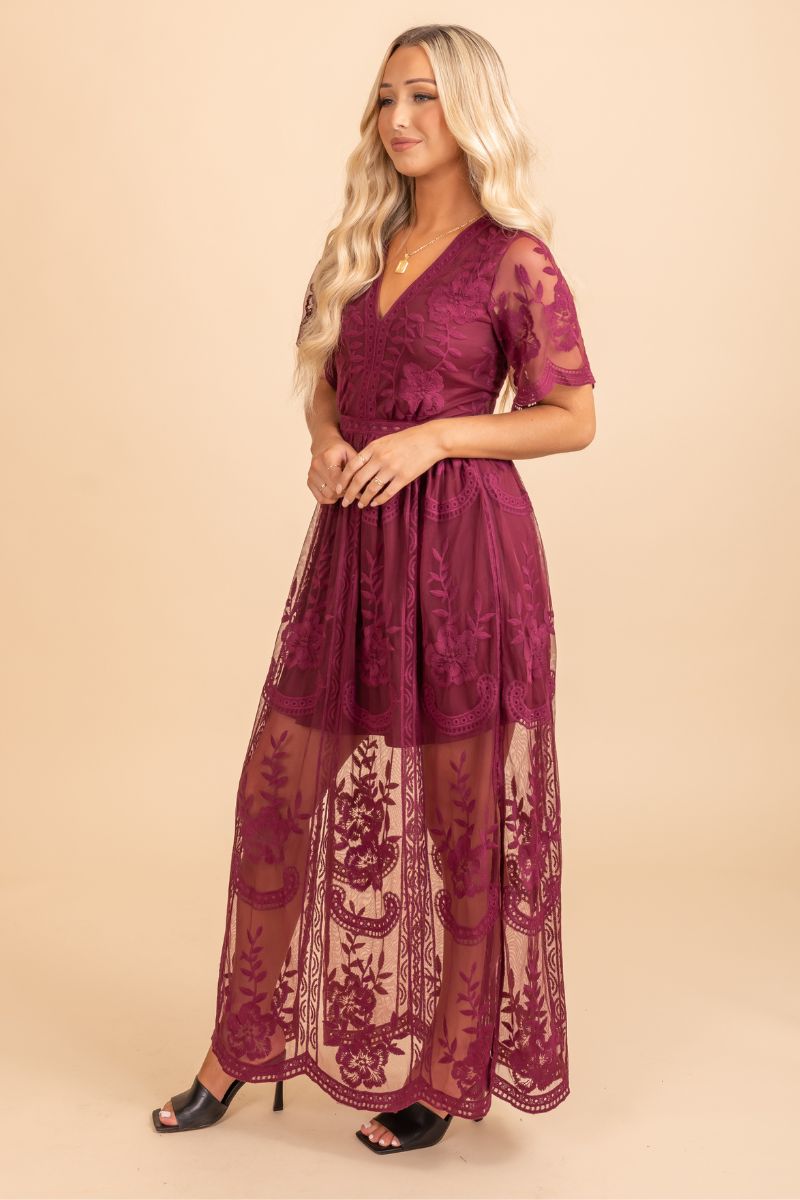 Simple Serenity Lace Maxi Dress