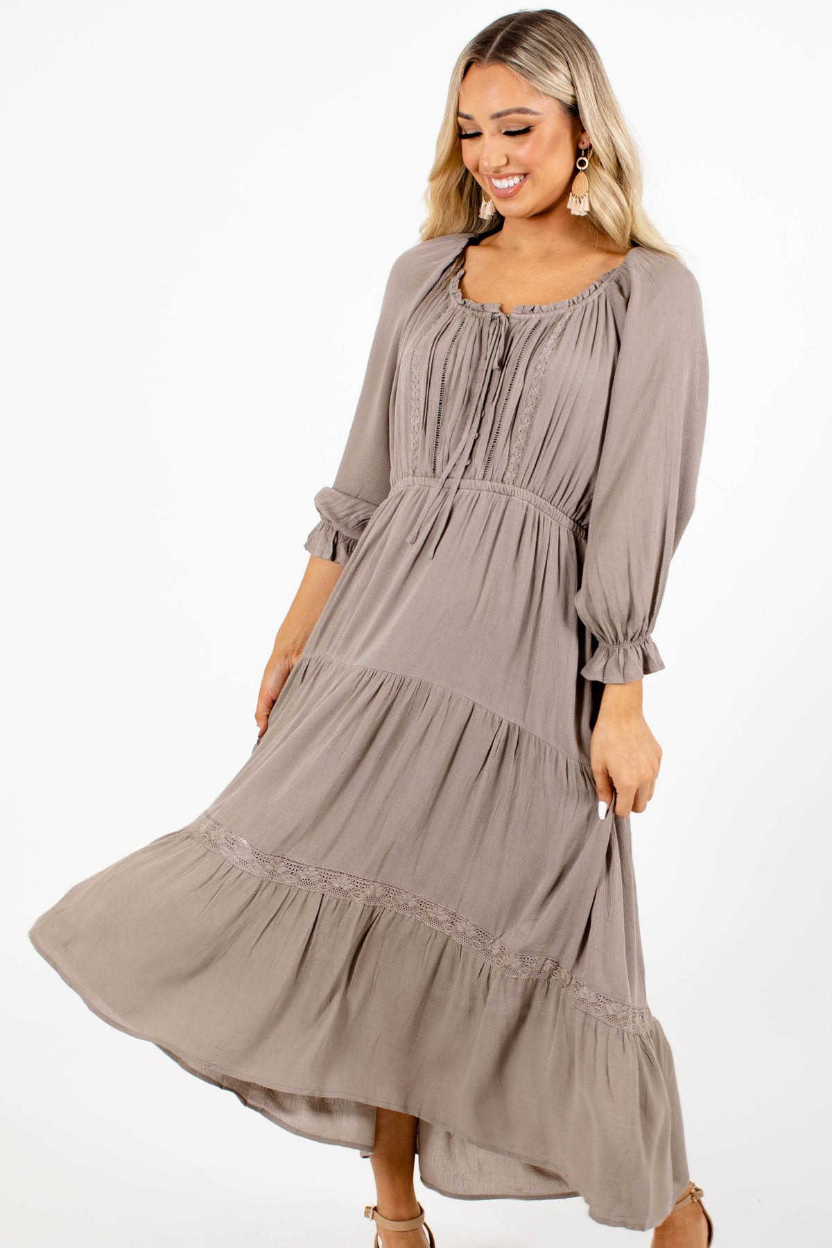 Come Home Soon Maxi Dress - Brown