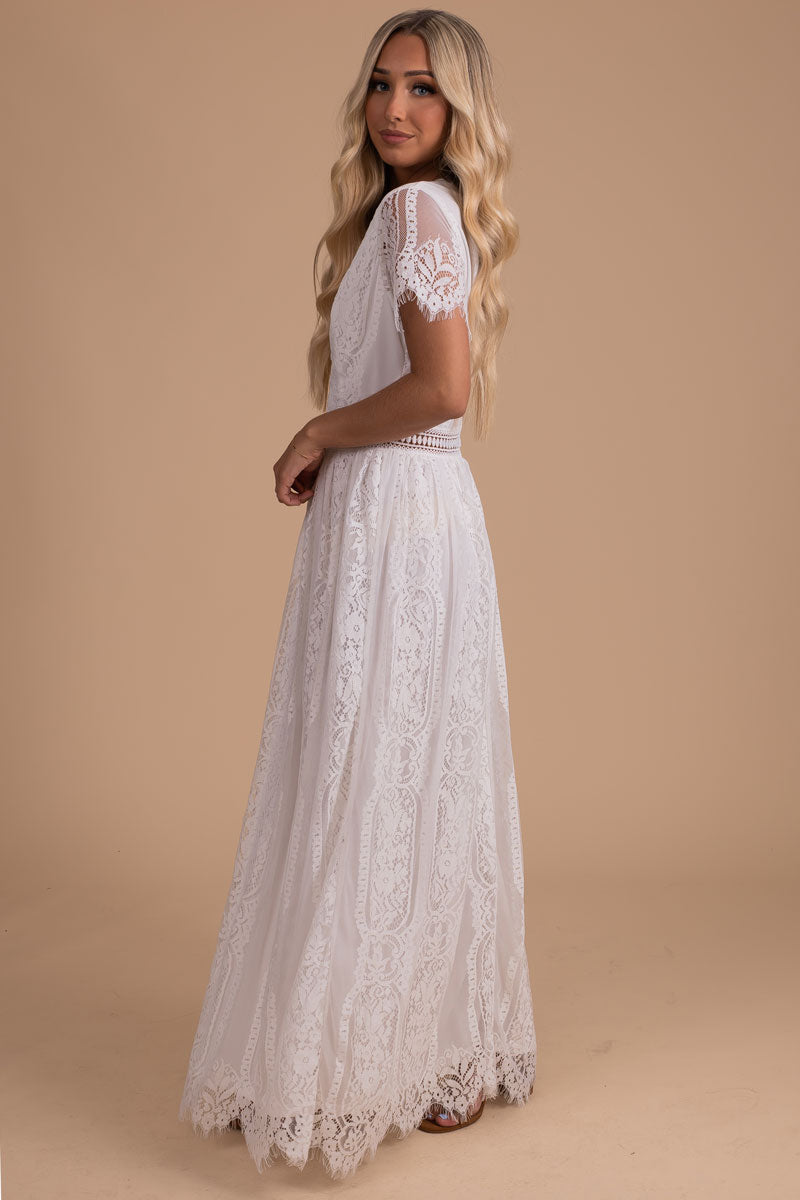 Make Your Heart Race Maxi Dress - White