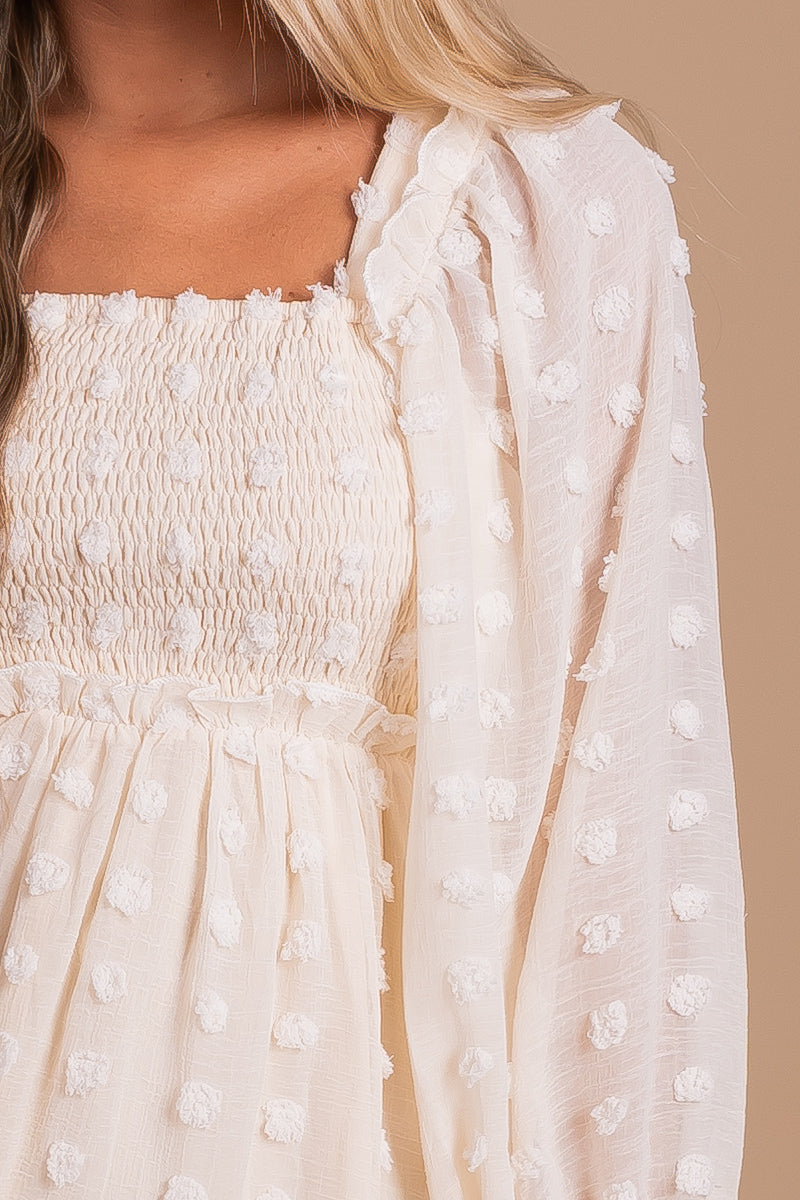 Into A Reverie Swiss Dot Mini Dress