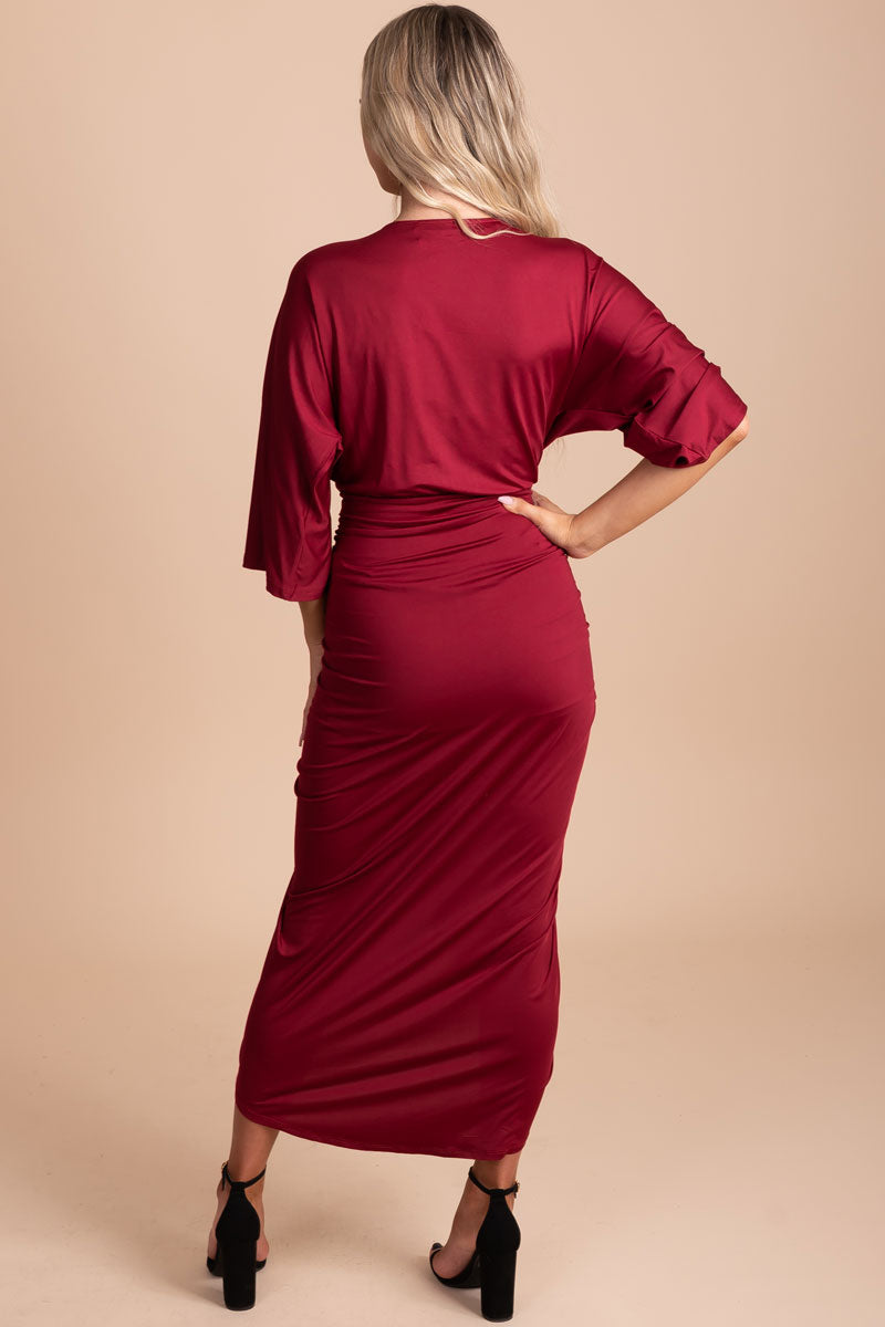 Just A Crush Ruched Midi Dress