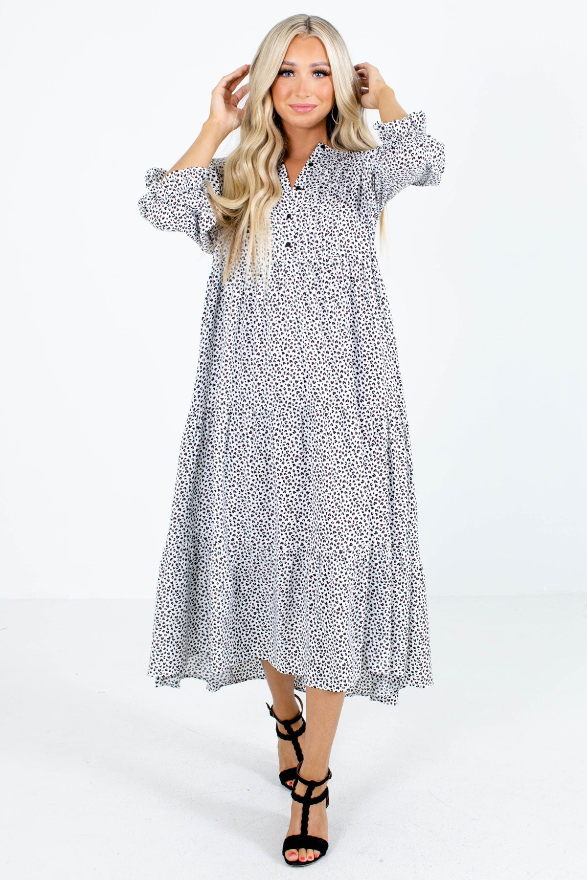 Living Wild White Patterned Maxi Dress