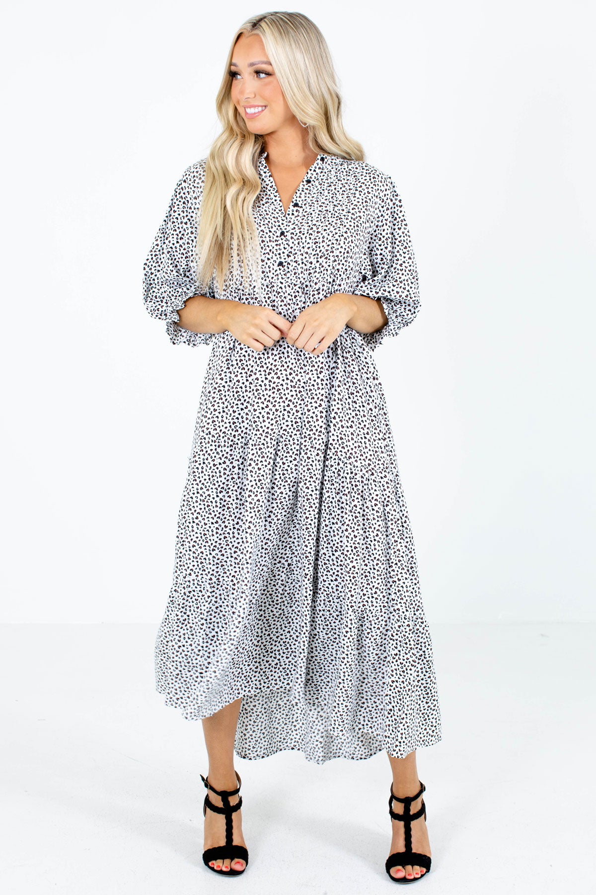 Living Wild White Patterned Maxi Dress