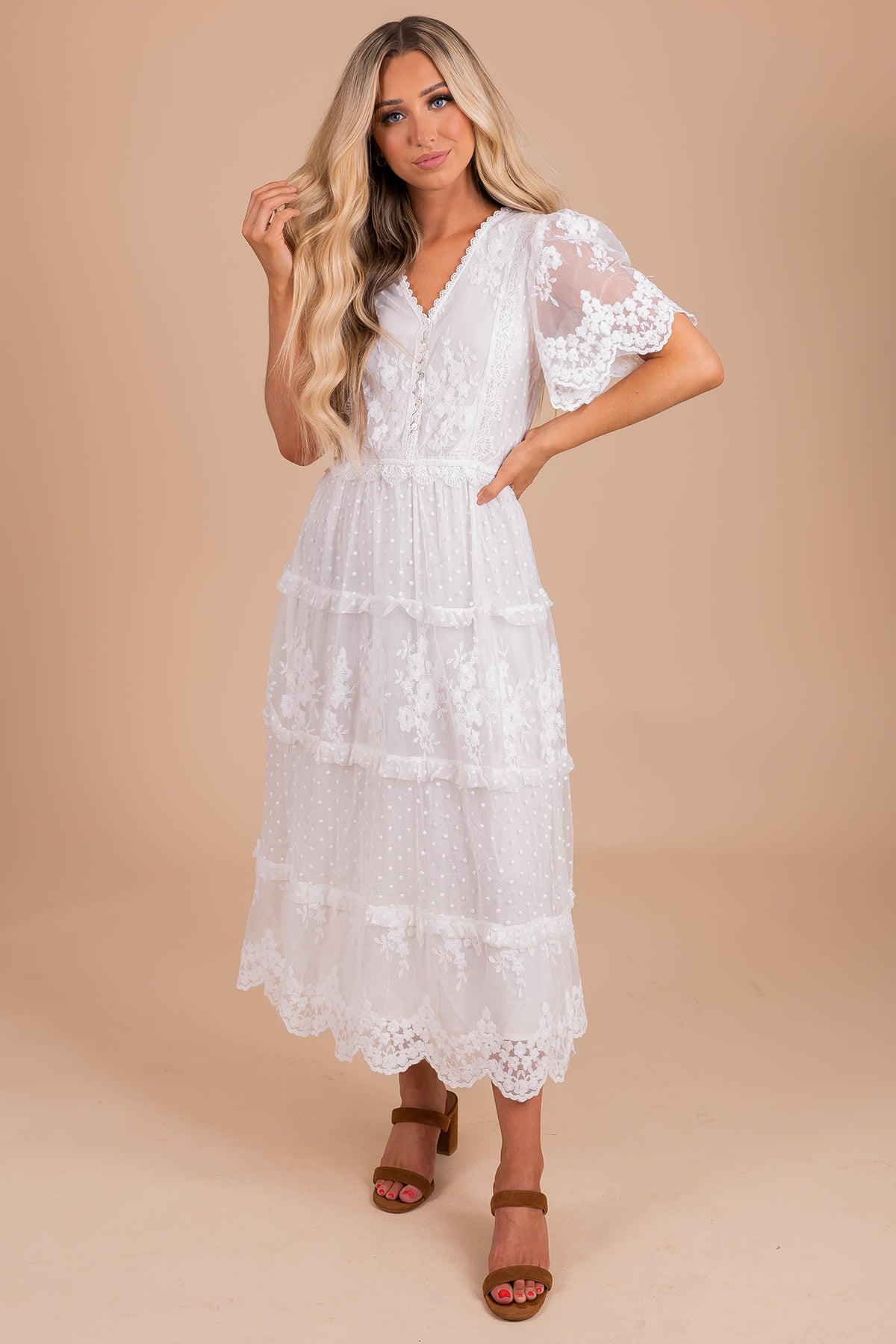 Devoted To You Midi Dress - White