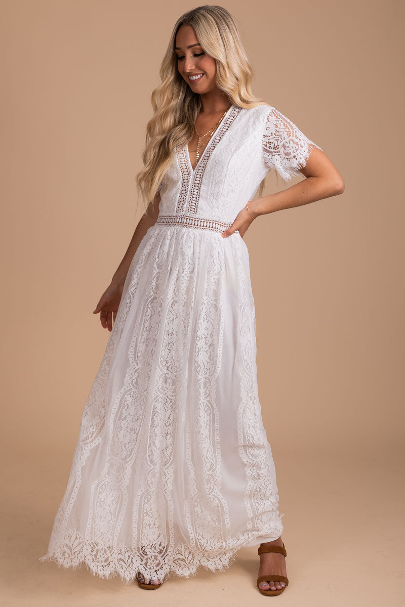 Make Your Heart Race Maxi Dress - White