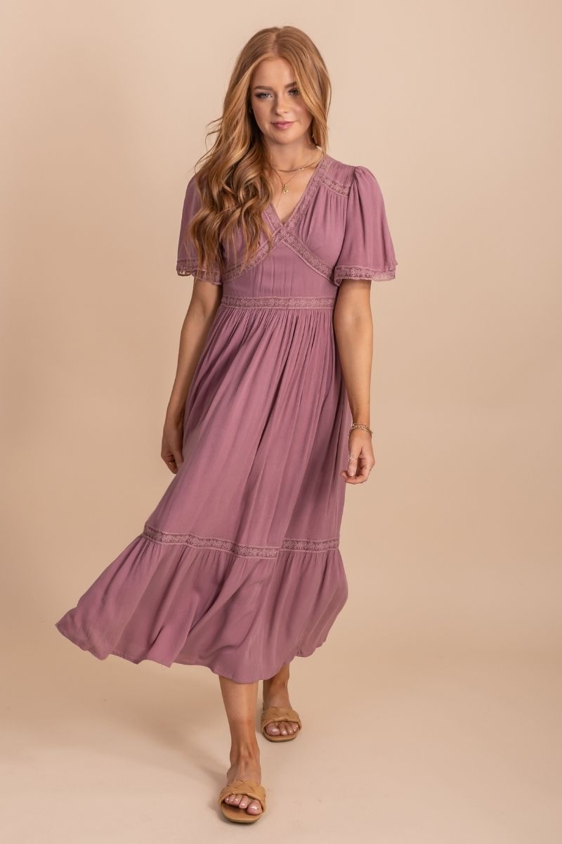 Every Moment Matters Midi Dress - Purple