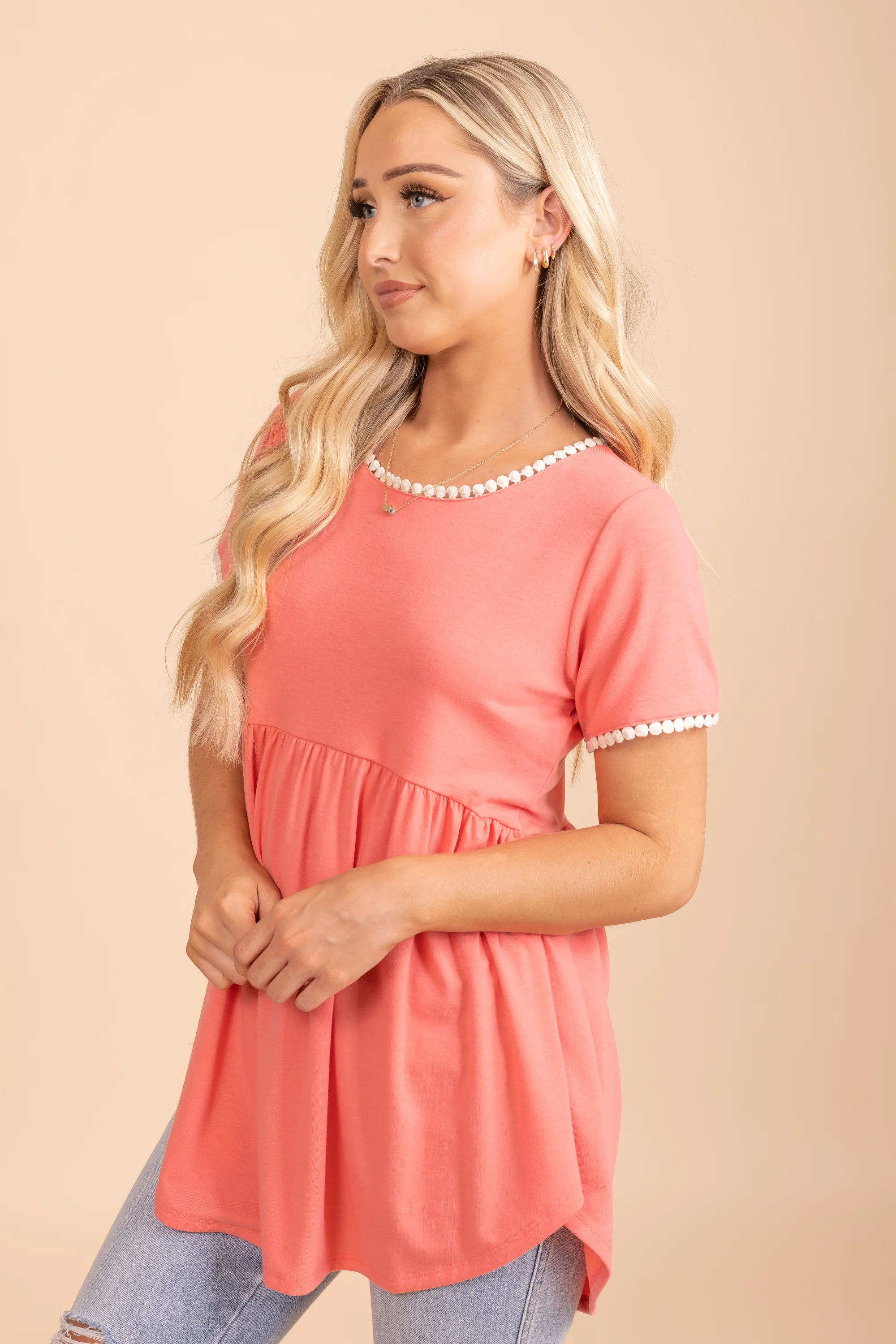 Short Sleeve Empire Waist Top