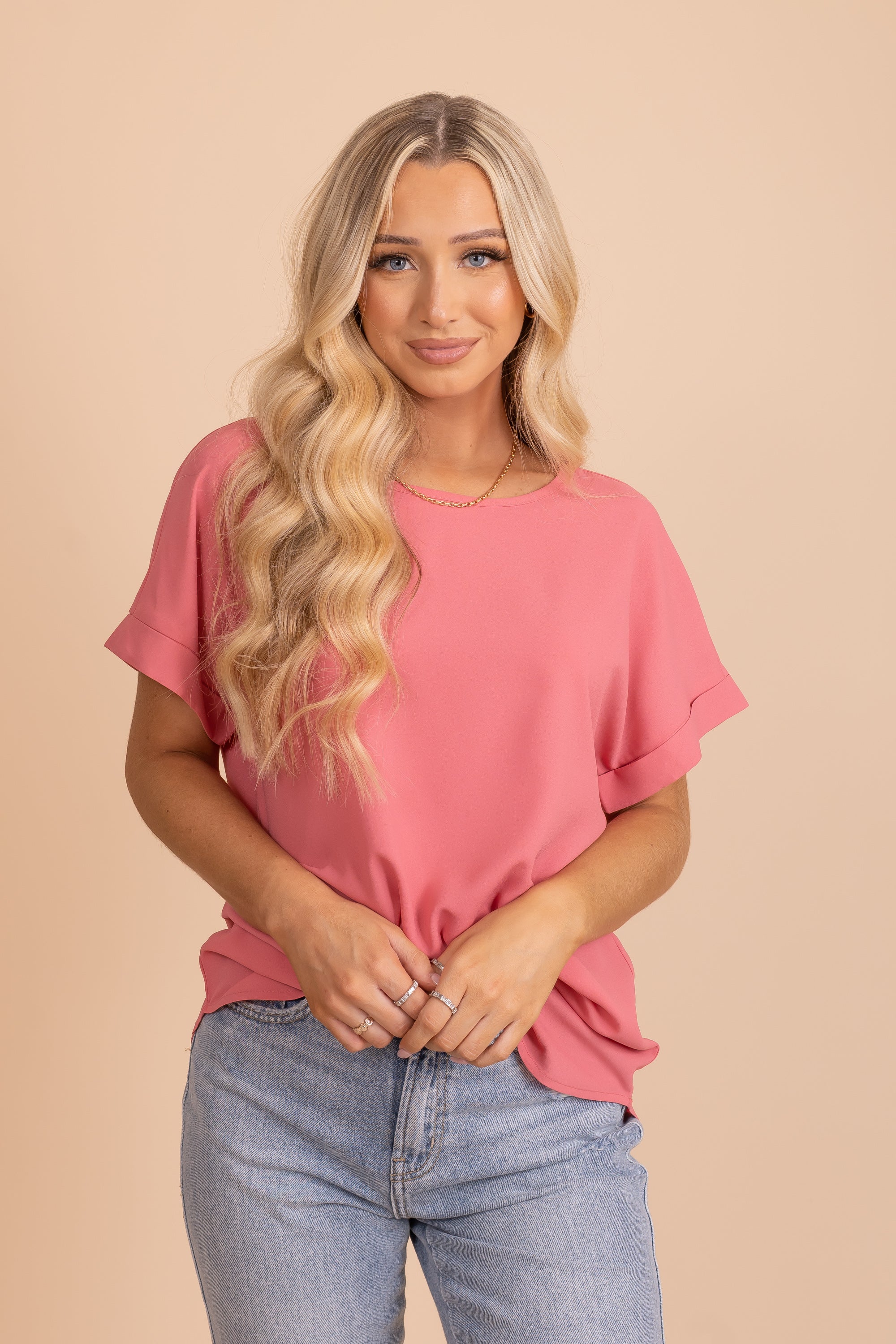 Round Neck Chiffon Top