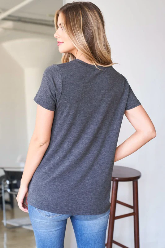 Short Sleeve Color Block Top