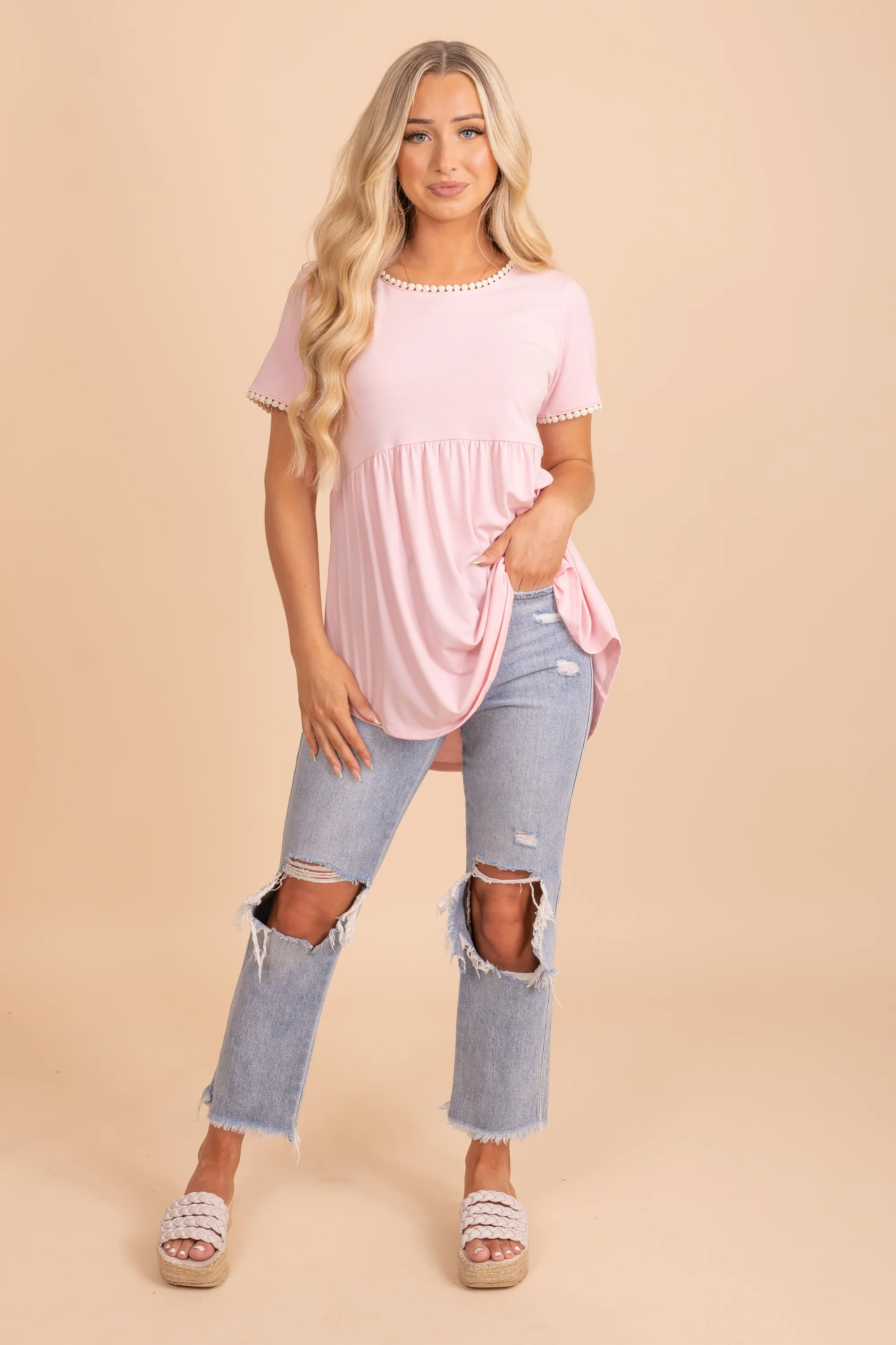 Short Sleeve Empire Waist Top