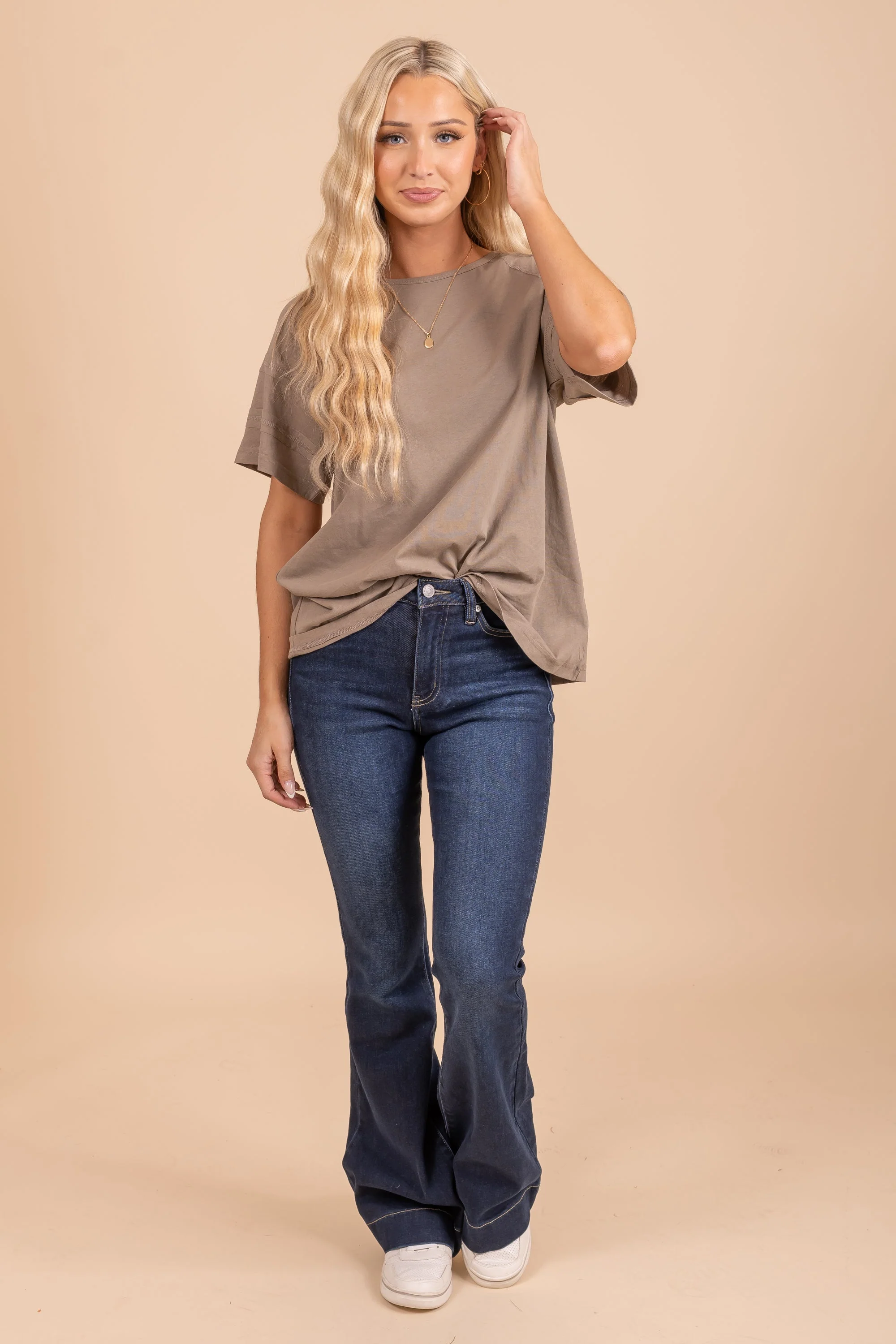 Short Sleeve Raw Hem Top