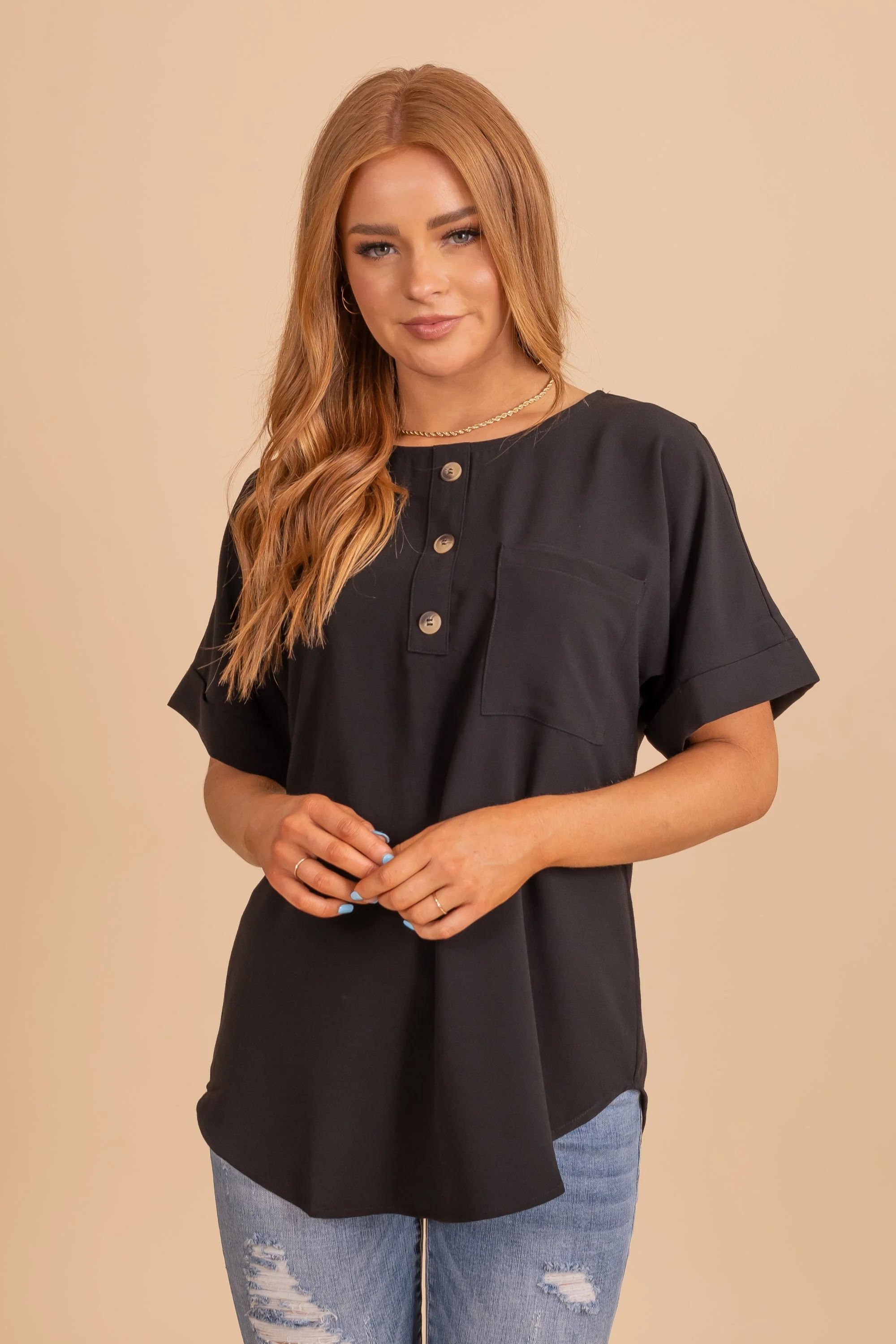 Now and Then Button Blouse