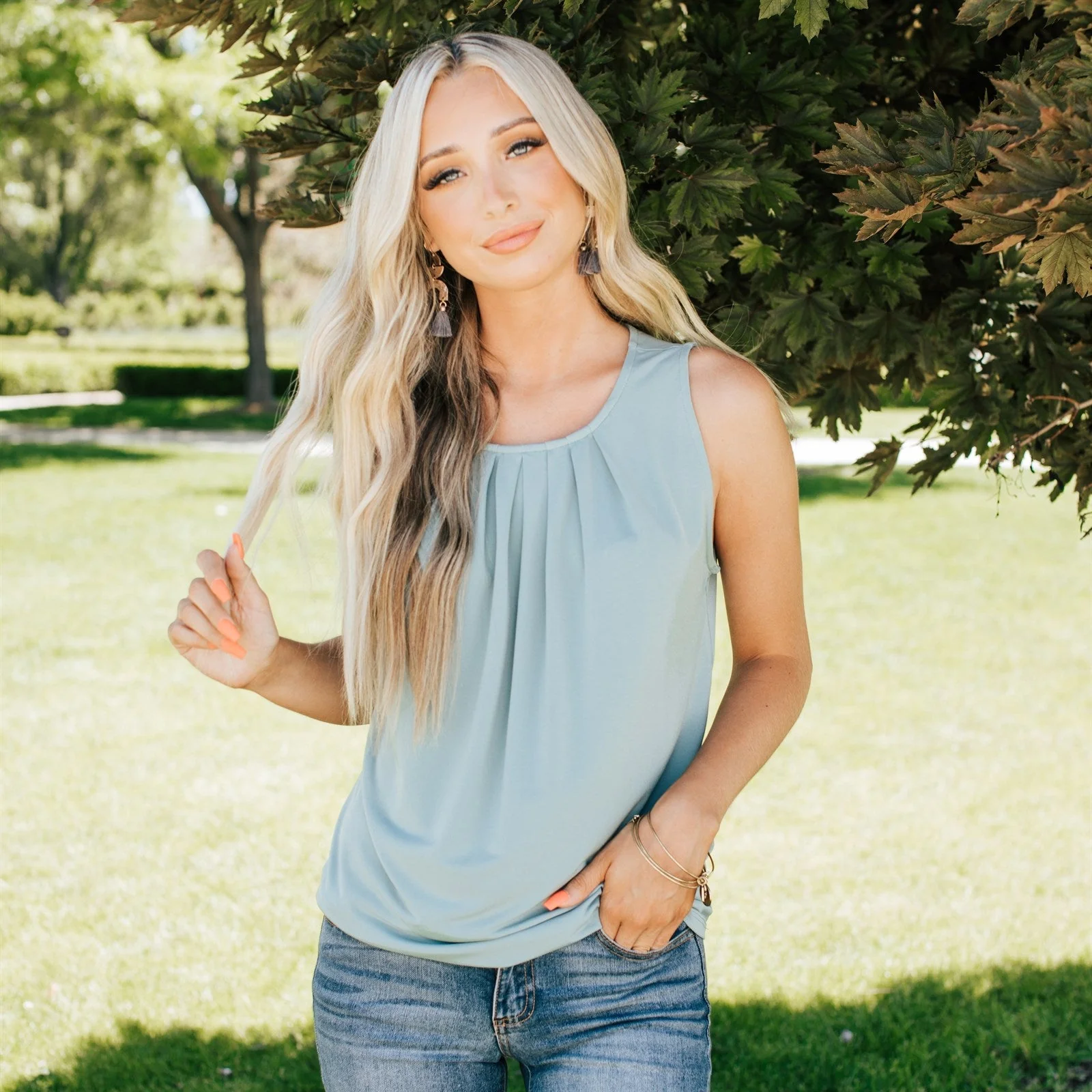 Classic Pleated Tank