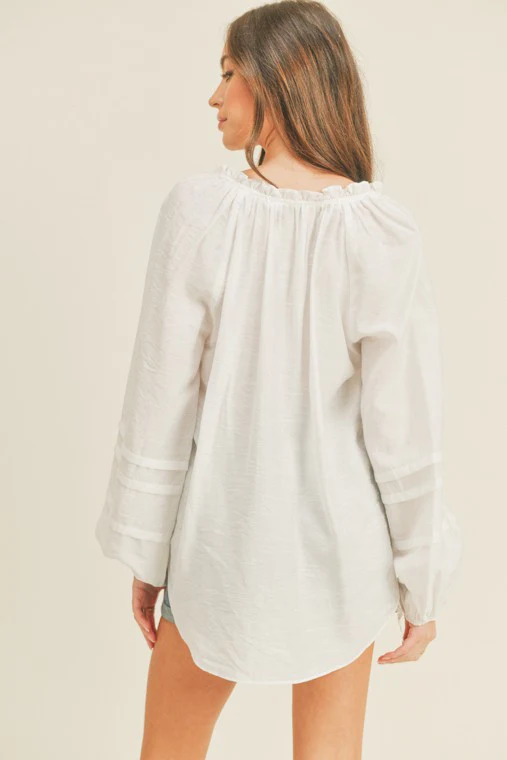 Puff Sleeve Button Down Top